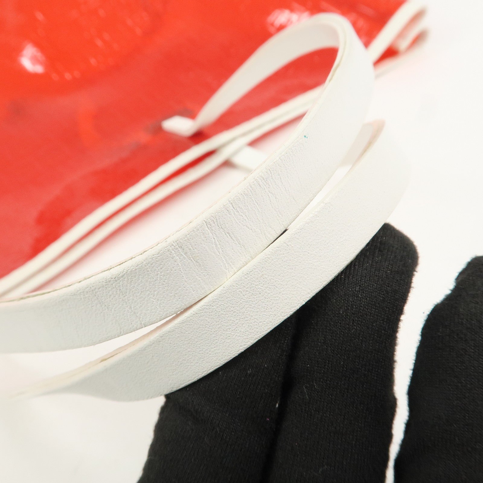 FENDI Zucchino Plastic Leather Tote Bag Shoulder Bag Orange 8BH005