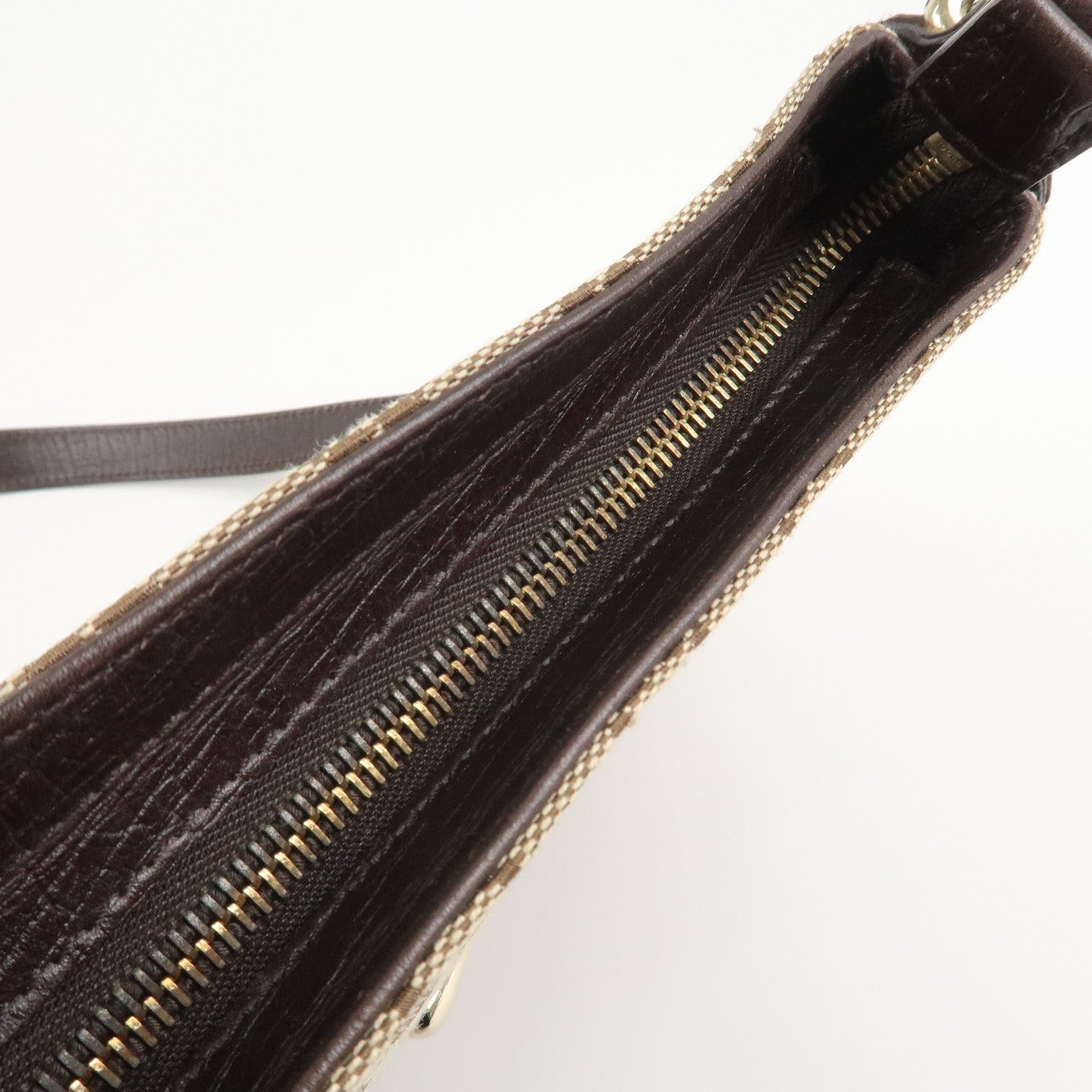 GUCCI Horsebit Sherry GG Canvas Leather Shoulder Bag Brown 17004