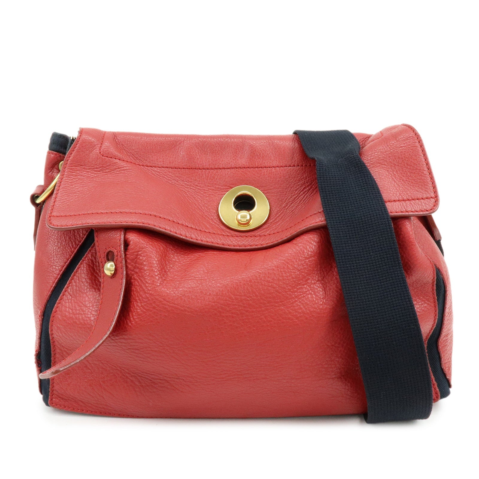 SAINT LAURENT PARIS Muse Two Leather Shoulder Bag Red 265707