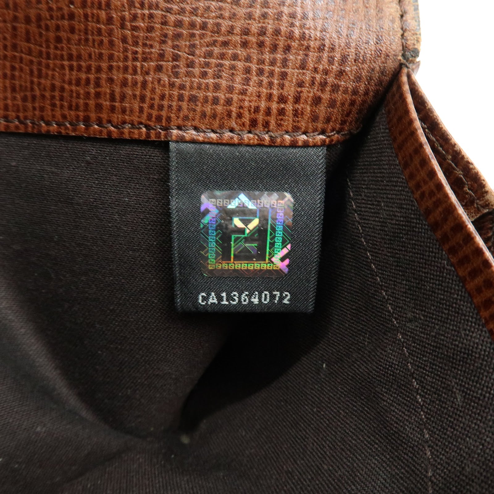 FENDI Zucca Leather Bi-fold Long Wallet Brown Black 8M0000