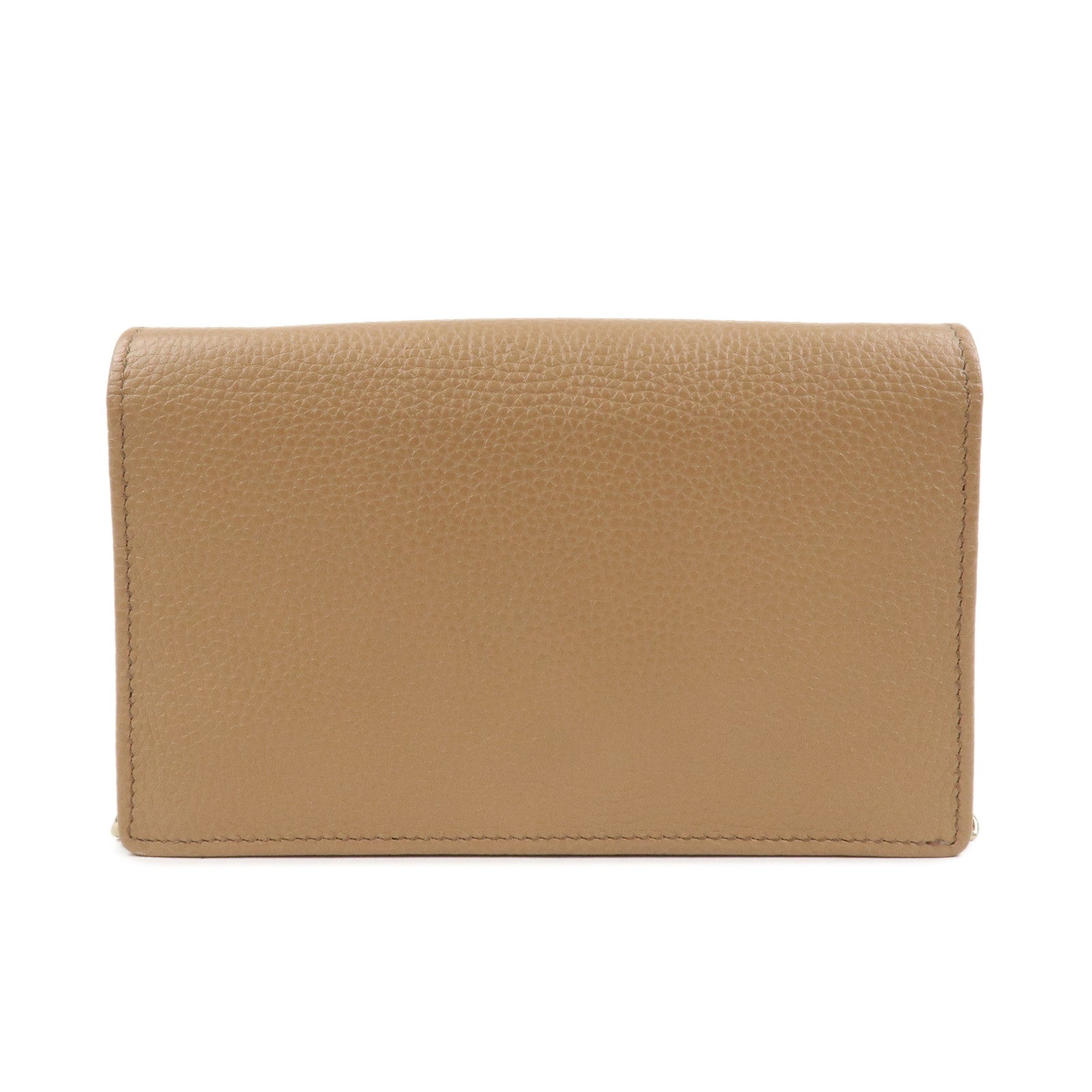 GUCCI SOHO Leather Chain Shoulder Bag Wallet Light Brown 598211