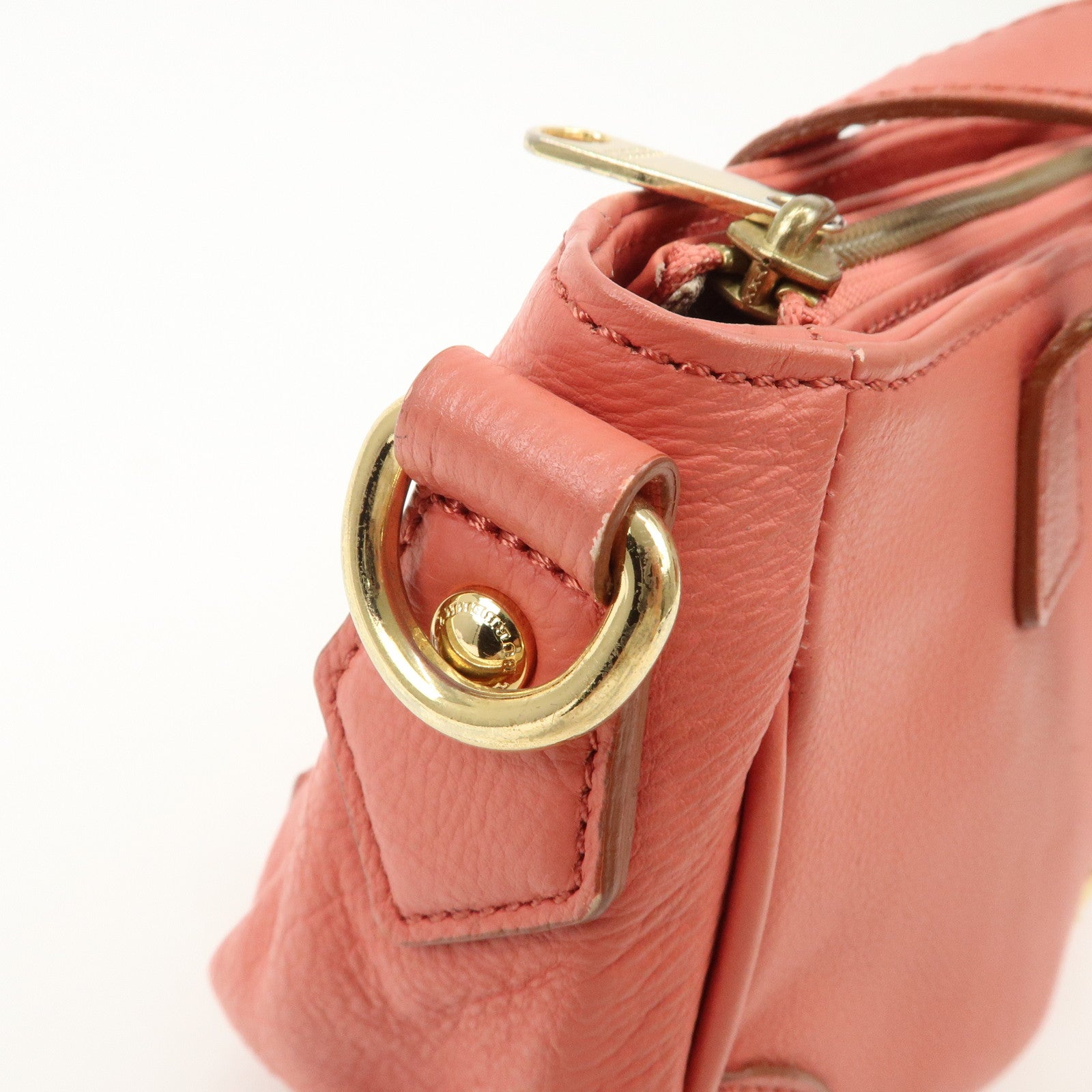 BURBERRY 2Way Bag Hand Bag Pink Gold Hardware