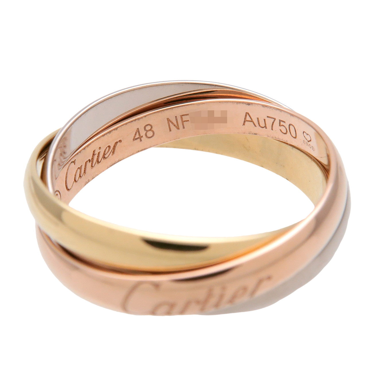 Cartier Trinity Ring SM K18 750YG/WG/PG #48 US4.5 EU48 HK10