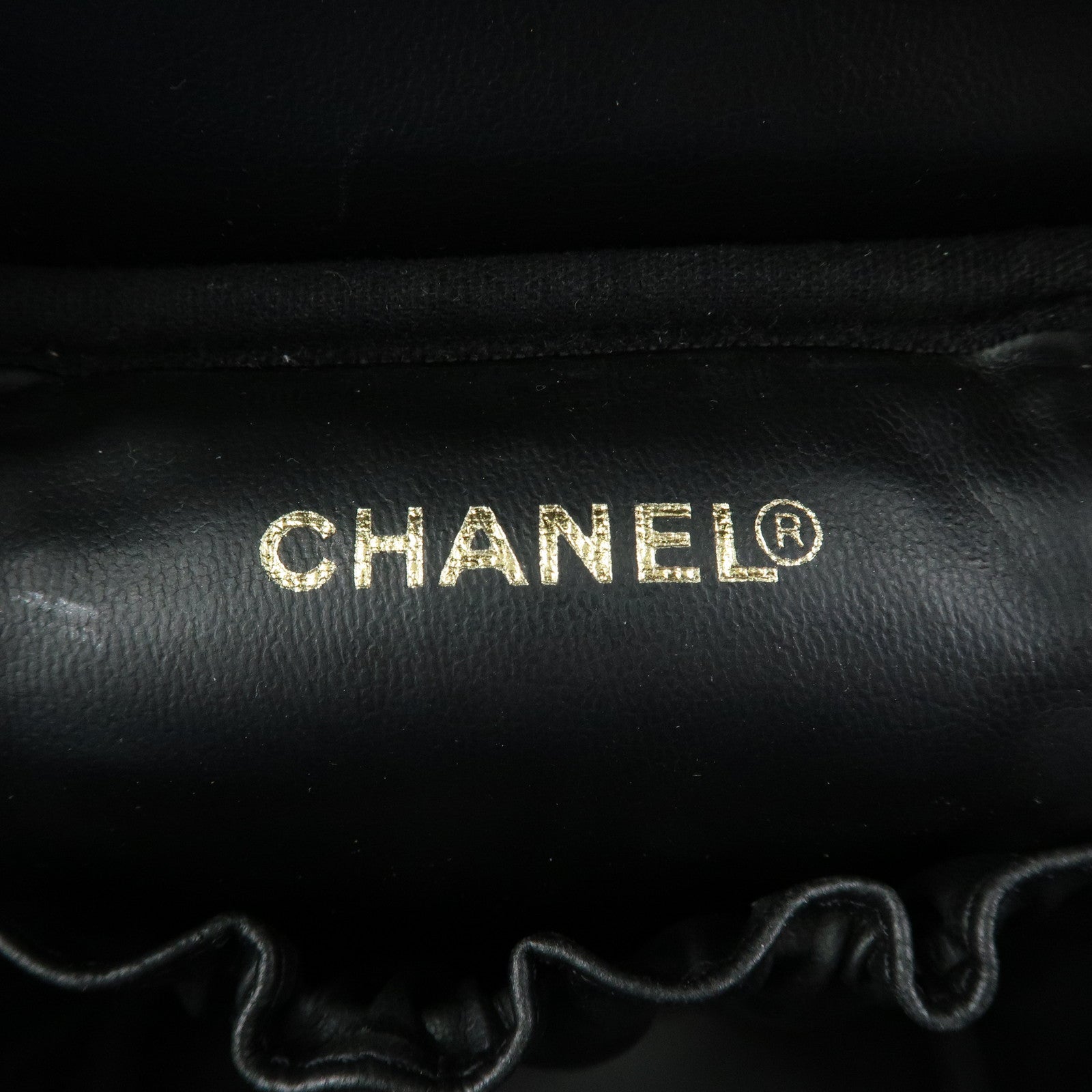 CHANEL COCO Mark Caviarskin Vanity Bag Hand Bag Black A01998