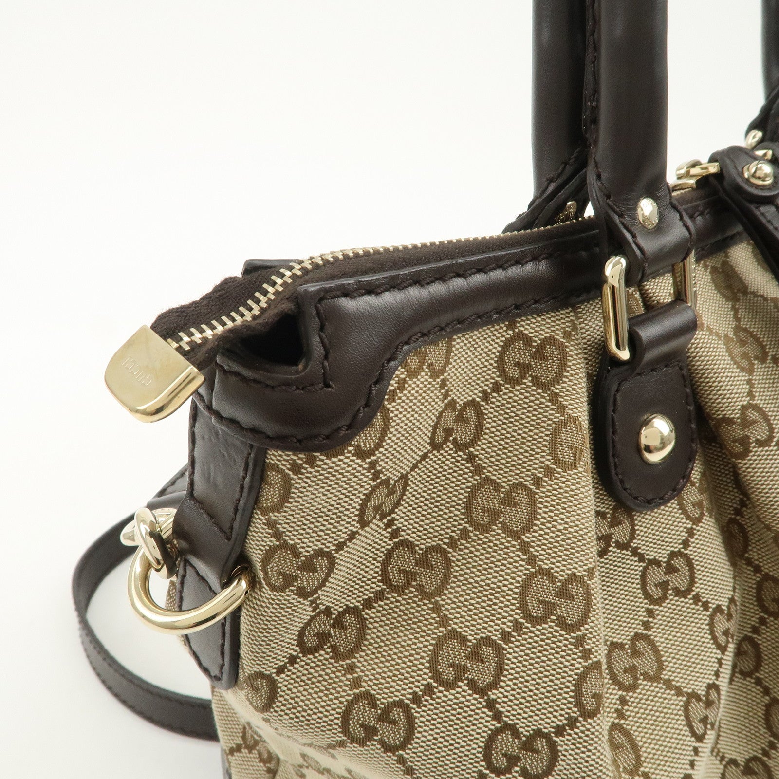GUCCI Sukey Interlocking G Canvas Leather 2Way Shoulder Bag 247902
