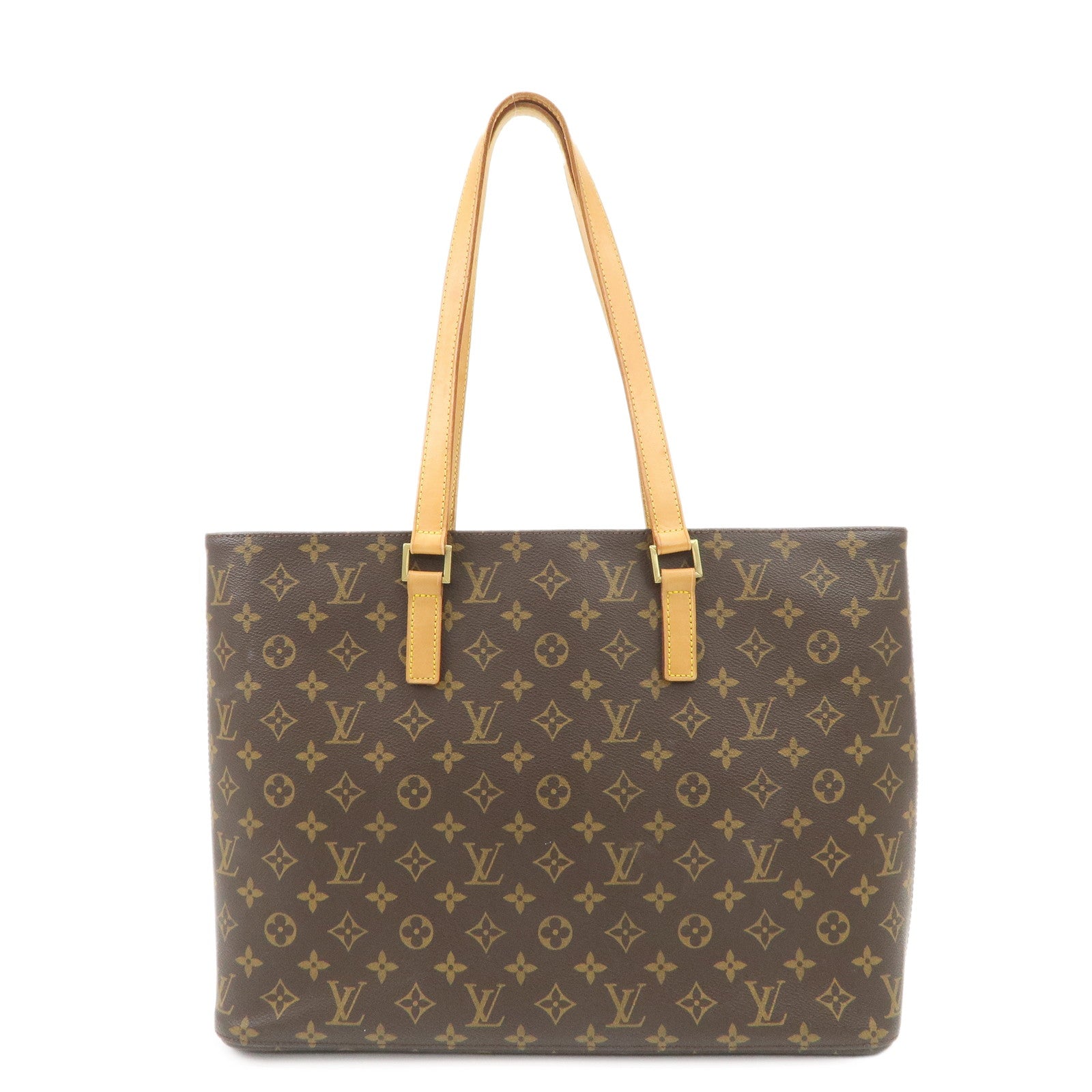 Louis Vuitton Monogram Luco Tote Bag Hand Bag Brown M51155 Used