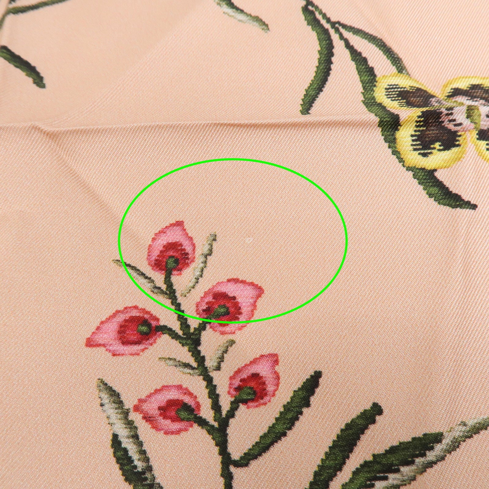 Christian Dior Logo Silk 100%  Bird-and-Flower Scarf Pink