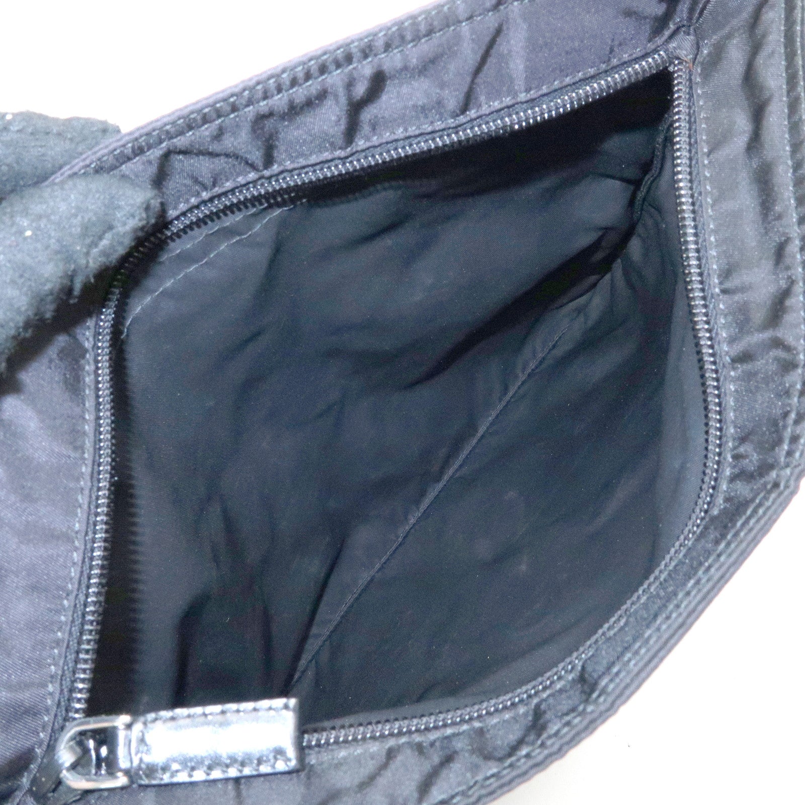 PRADA Triangle Logo Nylon Leather Shoulder Bag Crossbody Bag 2VH118