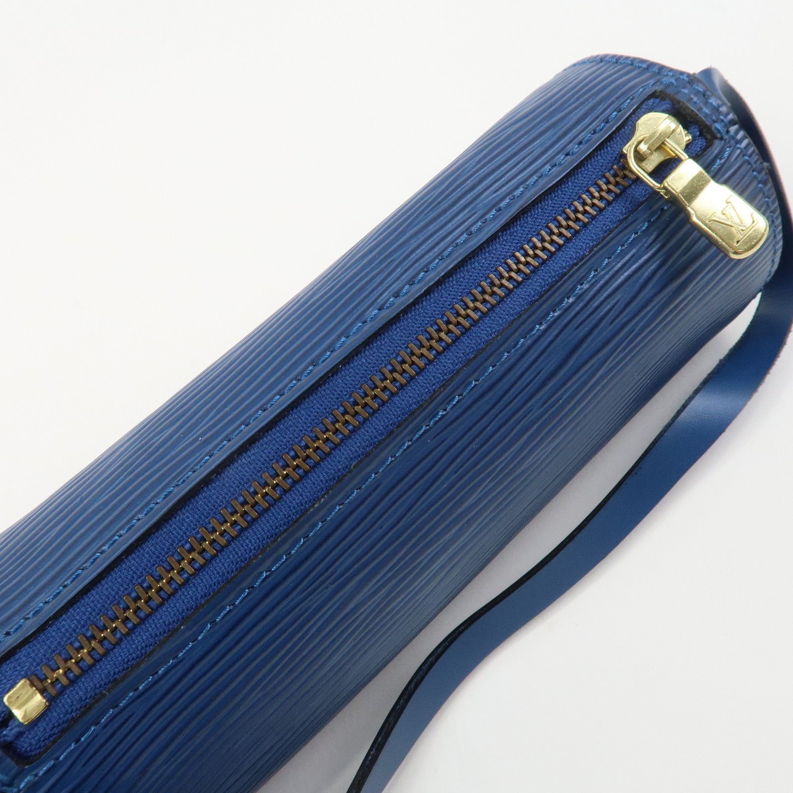 Louis Vuitton Epi Set of 3 Leather Soufflot Pouch Blue Kenya Brown