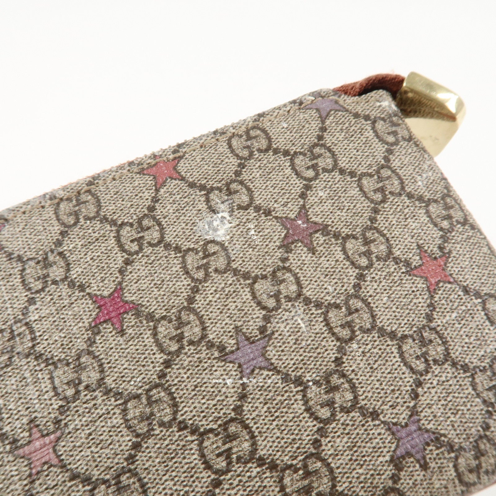 GUCCI GG Supreme PVC Coin Case Key Case Beige 233183