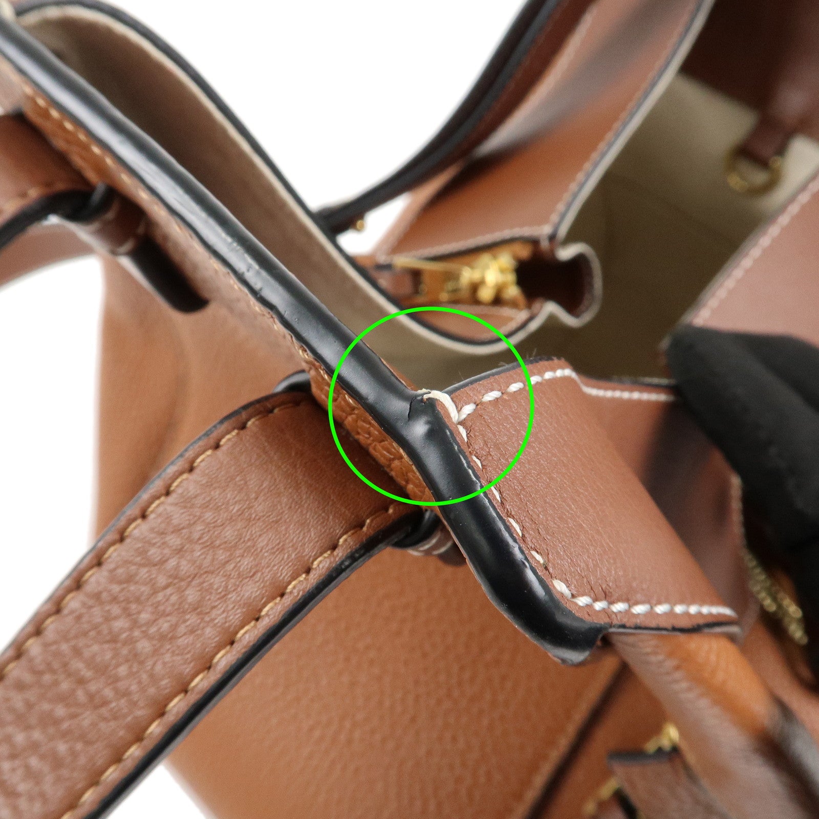 LOEWE Leather Hammock Small Shoulder Bag Brown Gold Hardware Used