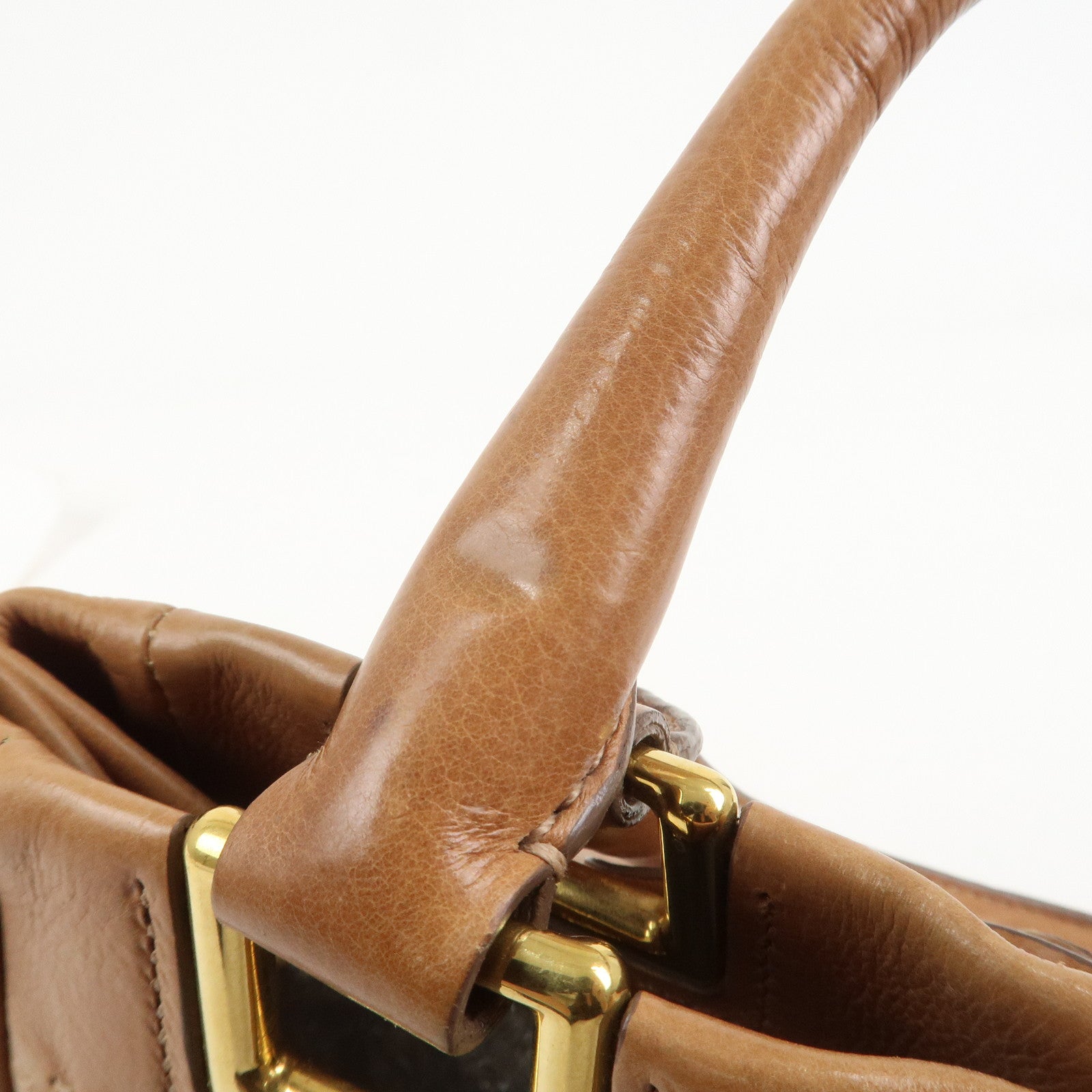 PRADA Ribbon Leather 2WAY Bag Hand Bag Shoulder Bag Brown BN2245