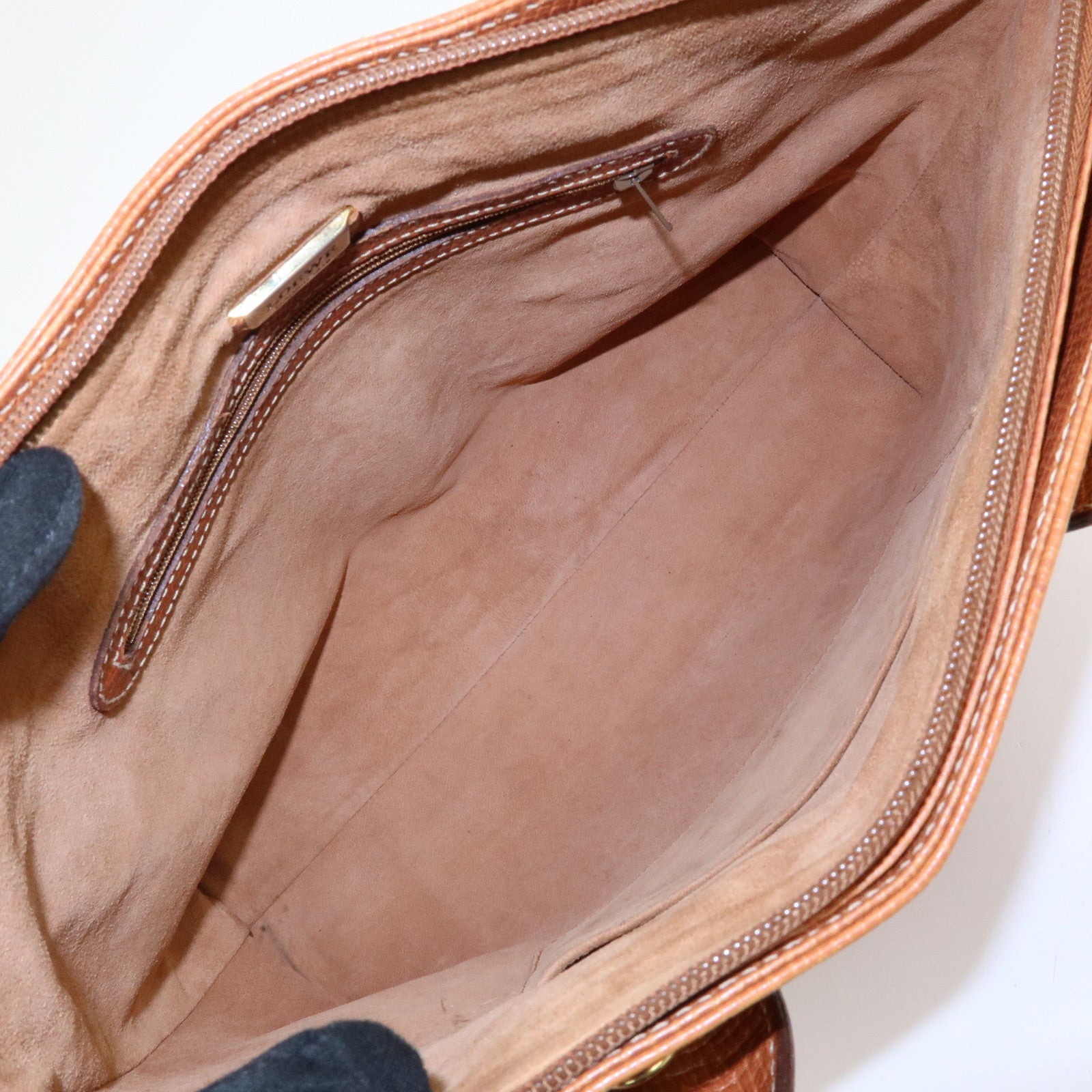 LOEWE Embossed Leather 2Way Bag Hand Bag Shoulder Bag Brown