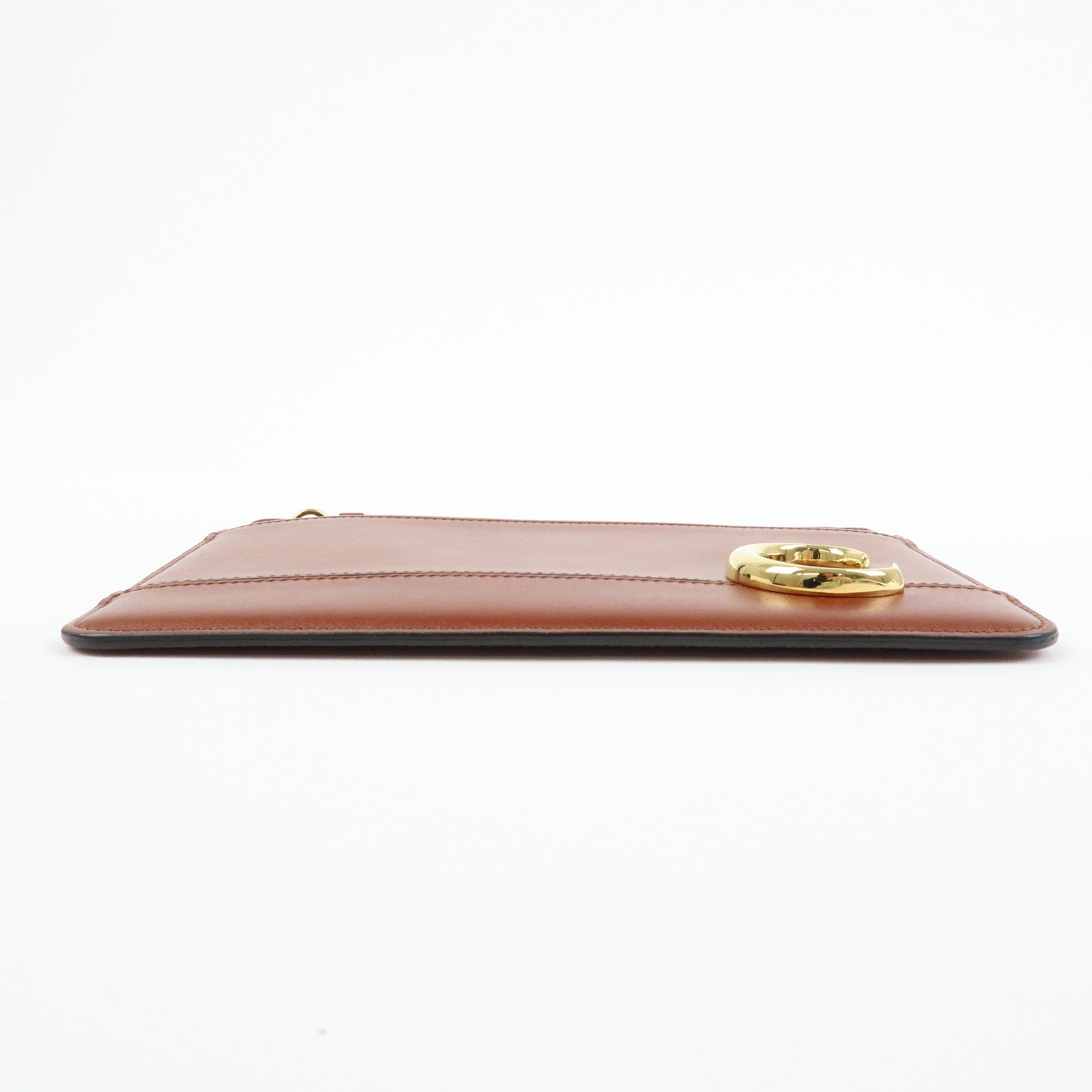 Chloe Chloe C Leather Pouch Fragment Case Passport Case Brown