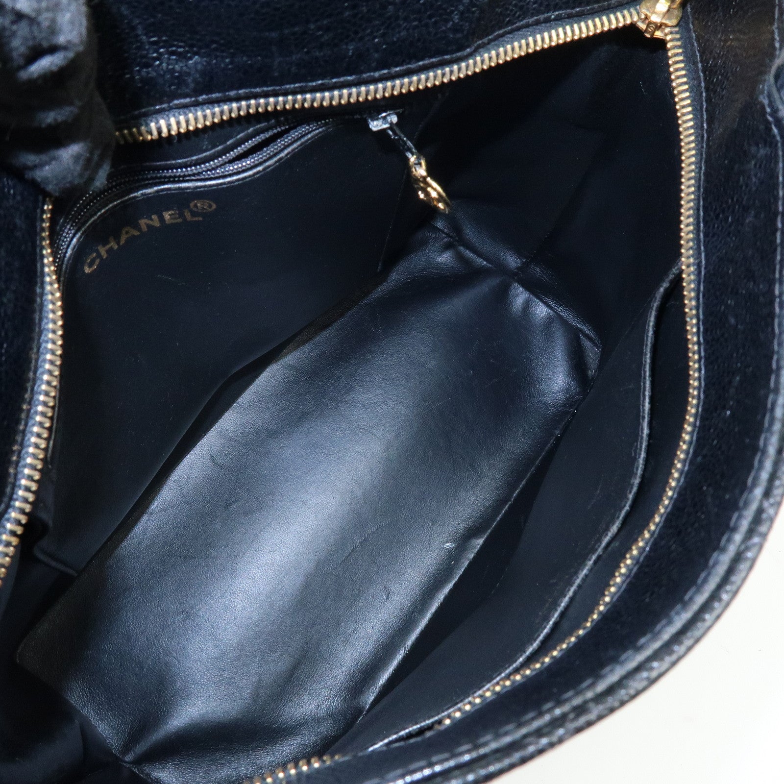 CHANEL Matelasse COCO Mark Medallion Tote Bag Hand Bag Black A01804