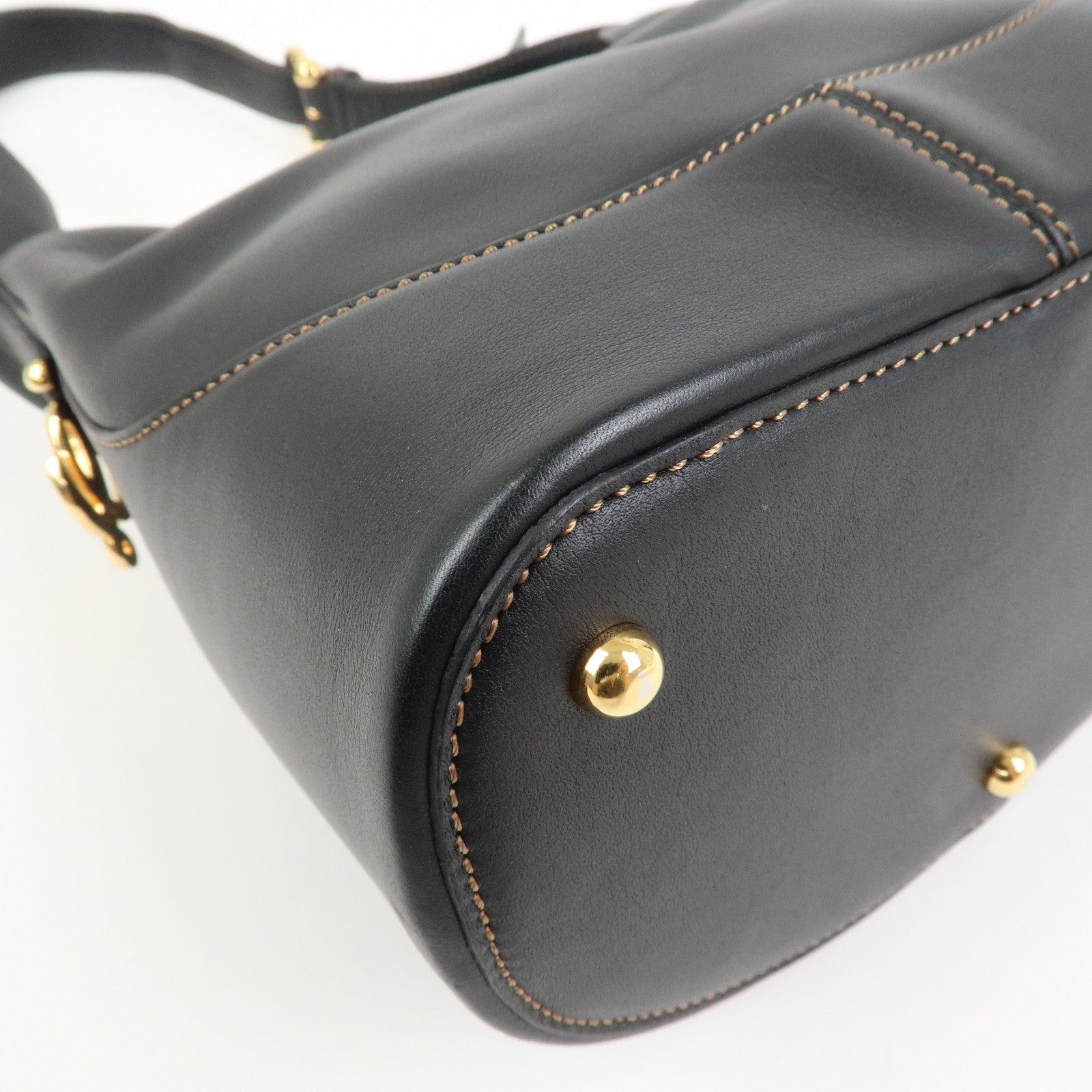 LOEWE Logo Leather Shoulder Bag Hand Bag Crossbody Bag Black