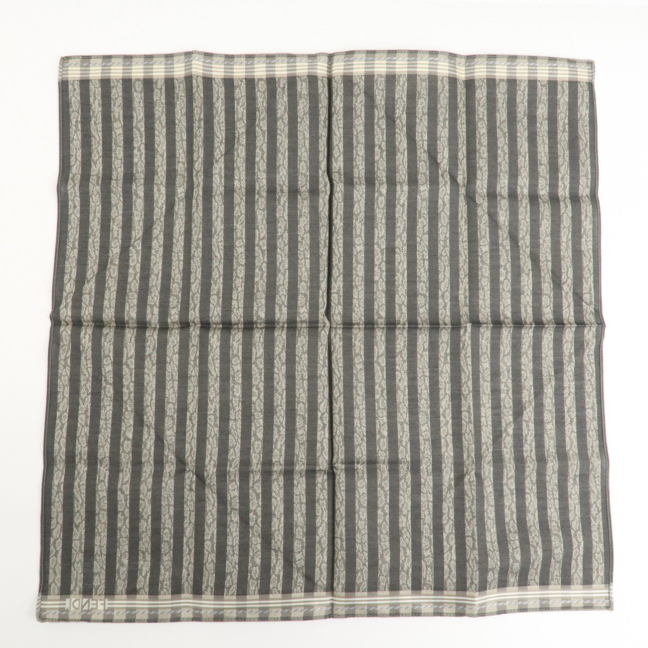 FENDI Set of 5 Cotton 100% Handkerchief Brown Black Navy Used