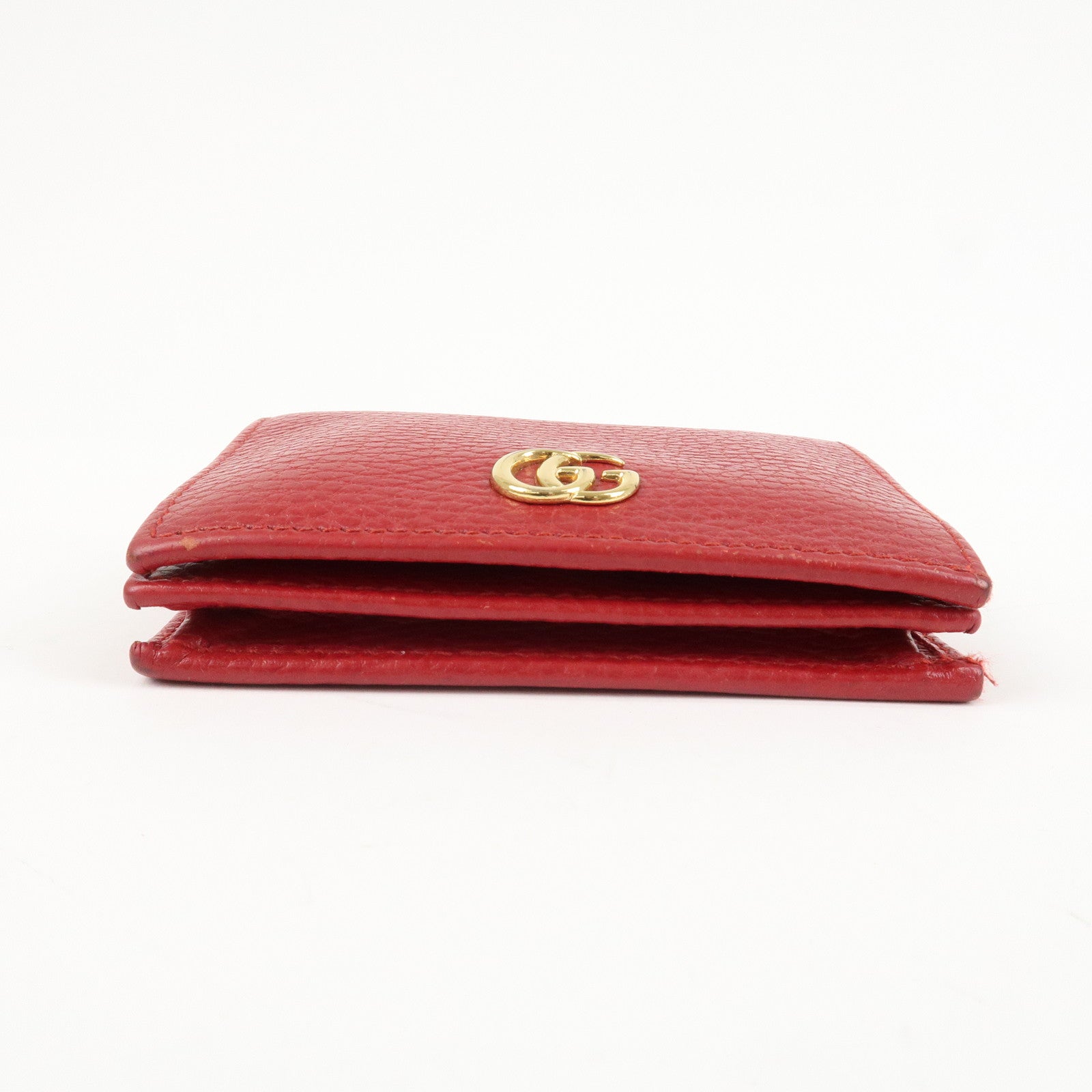 GUCCI GG Marmont Leather Bi-Fold Wallet Red 456126 Used