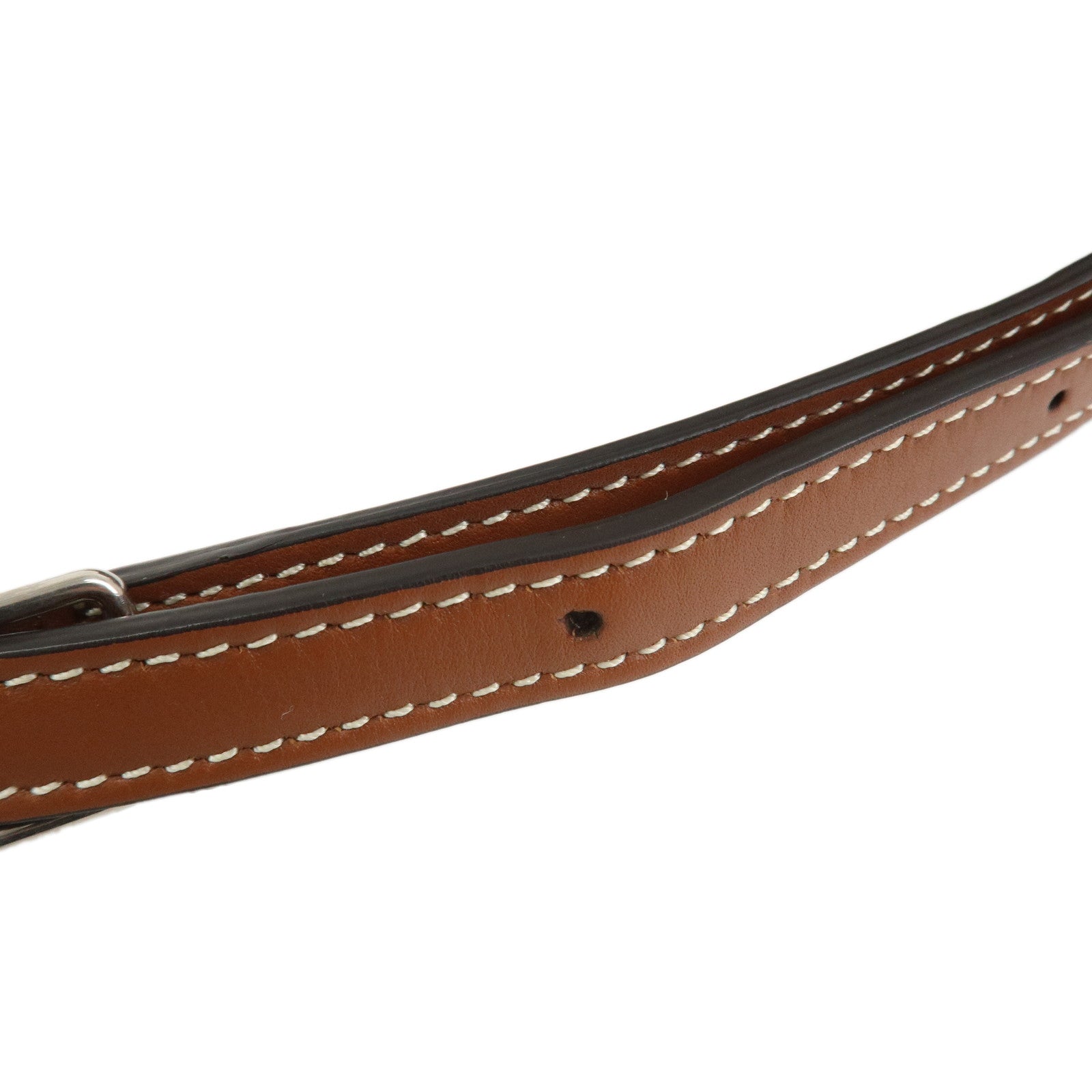 CELINE Big Bag Canvas Wool Leather 2WAY Hand Bag Nano Bucket Brown