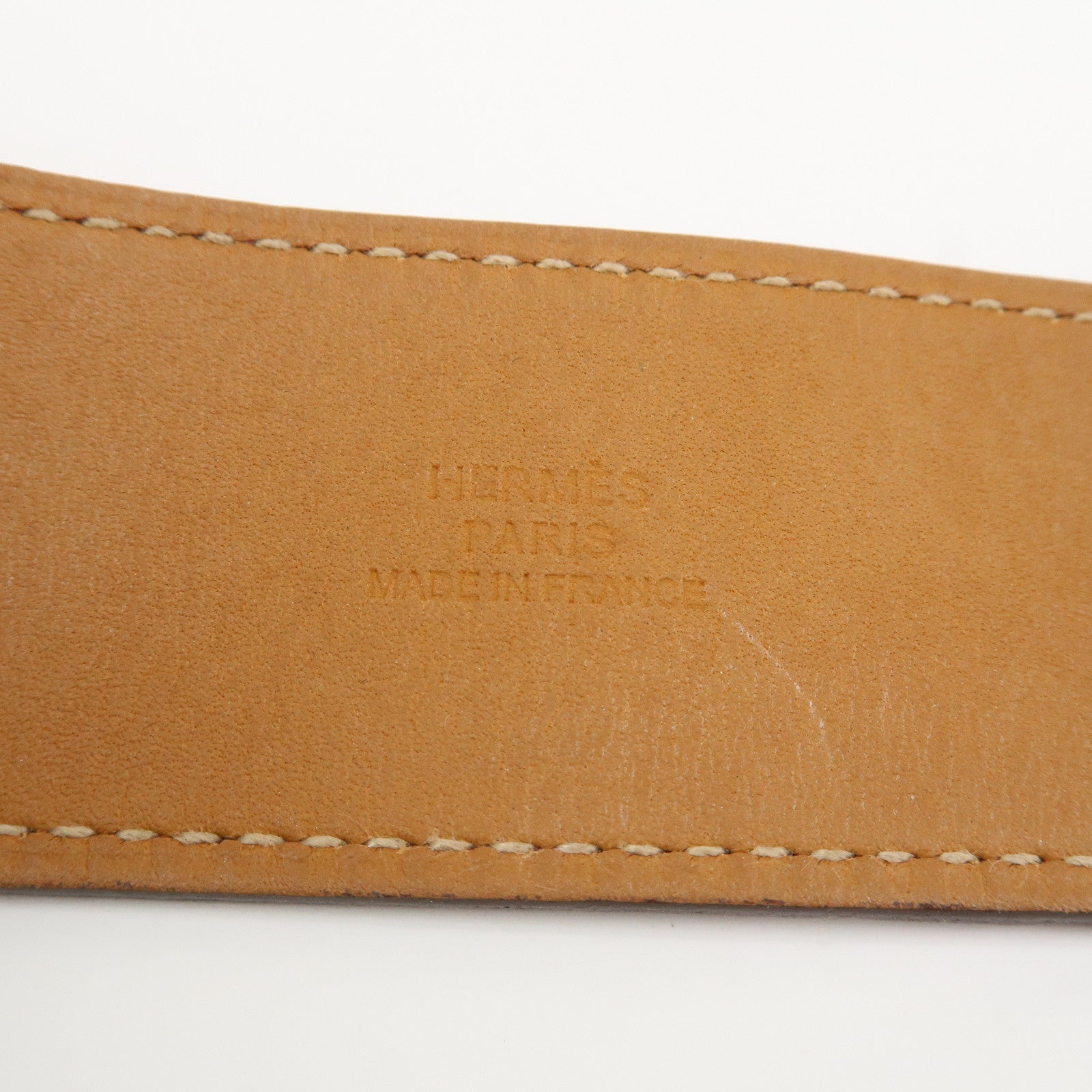 HERMES Kelly Dog Extreme Leather Metal Bracelet □O Stamped Purple