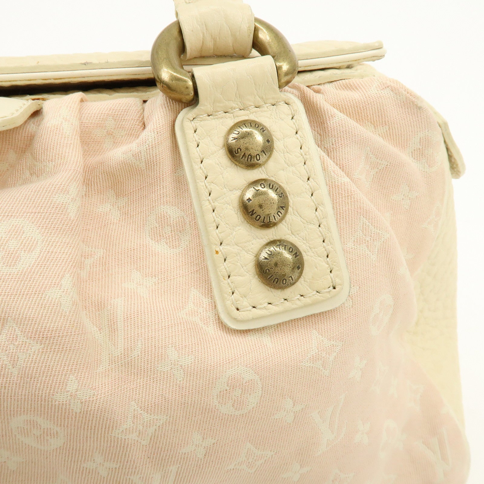 Louis Vuitton Monogram Mini Lin Trapes PM Hand Bag Rose M40062