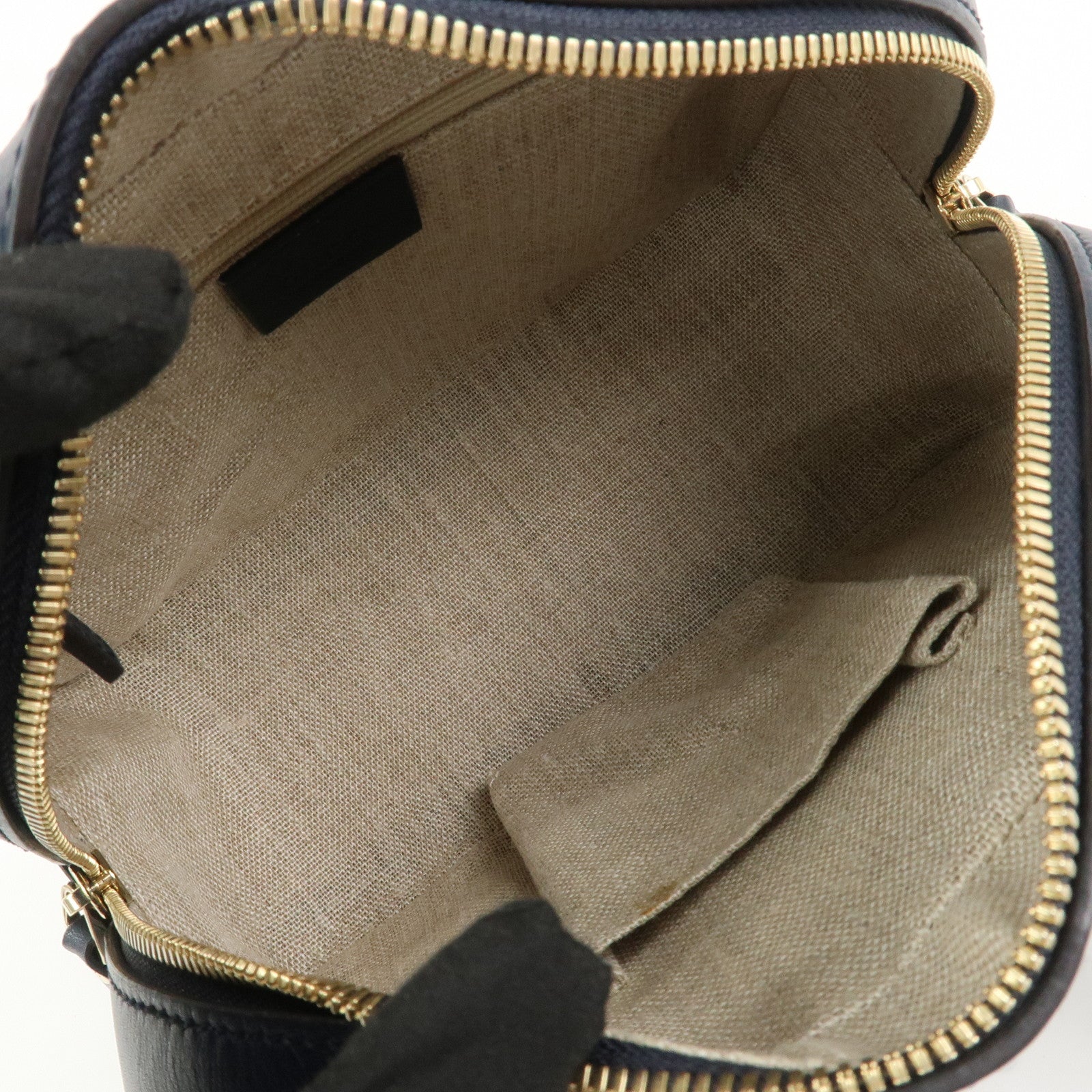 GUCCI Micro Guccissima Leather 2 Way Bag Hand Bag Dark Navy 510289