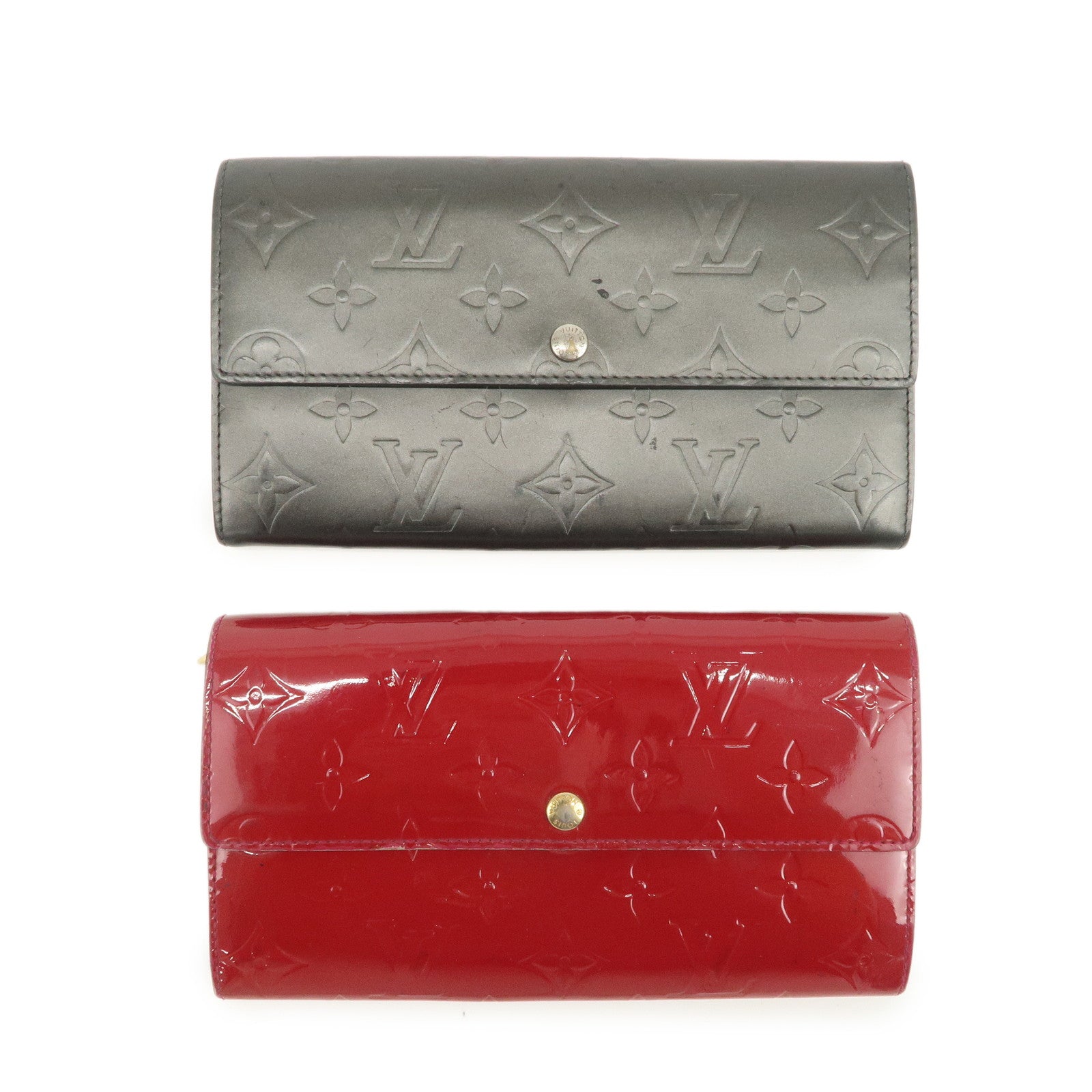 Louis Vuitton Monogram Matte Vernis Set of 2 Wallet M93530/M65142