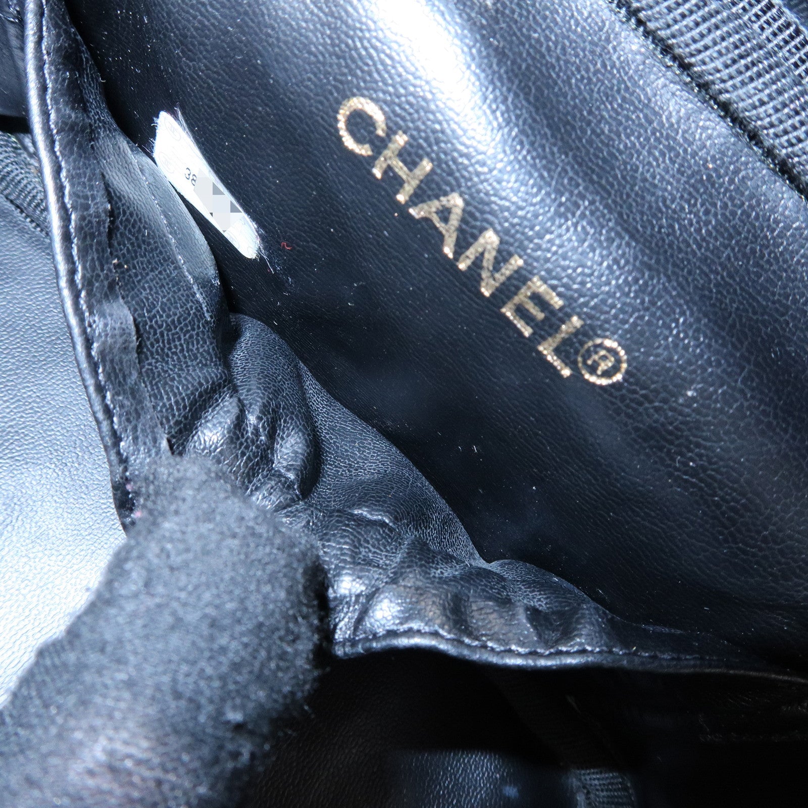 CHANEL COCO Mark Caviarskin Hand Bag Vanity Case Black A01997