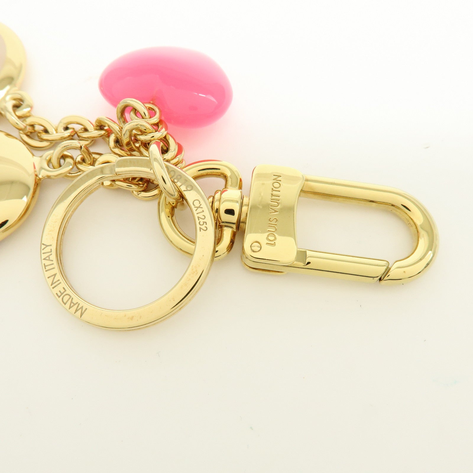 Louis Vuitton Metal Porte Cles LV Enamored Bag Charm Gold M00819