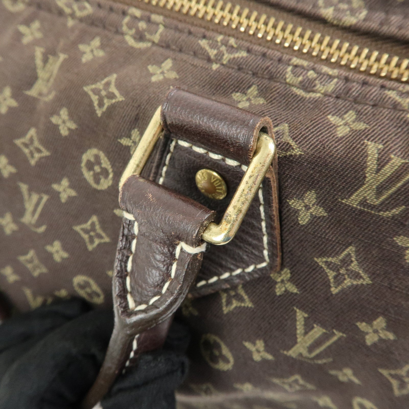 Louis Vuitton Monogram Mini Lin Speedy 30 Boston Bag Ebene M95224
