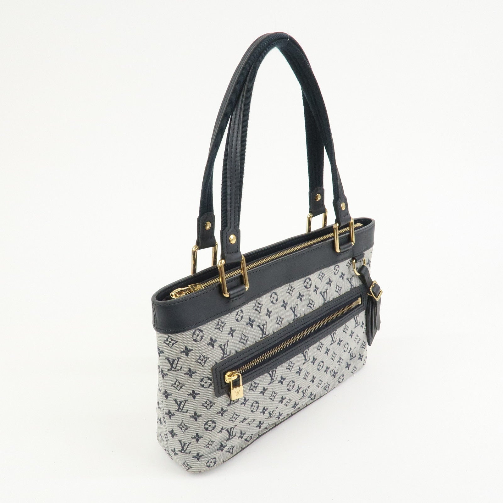 Louis Vuitton Monogram Mini Lin Lucille PM Hand Bag Blue M92676