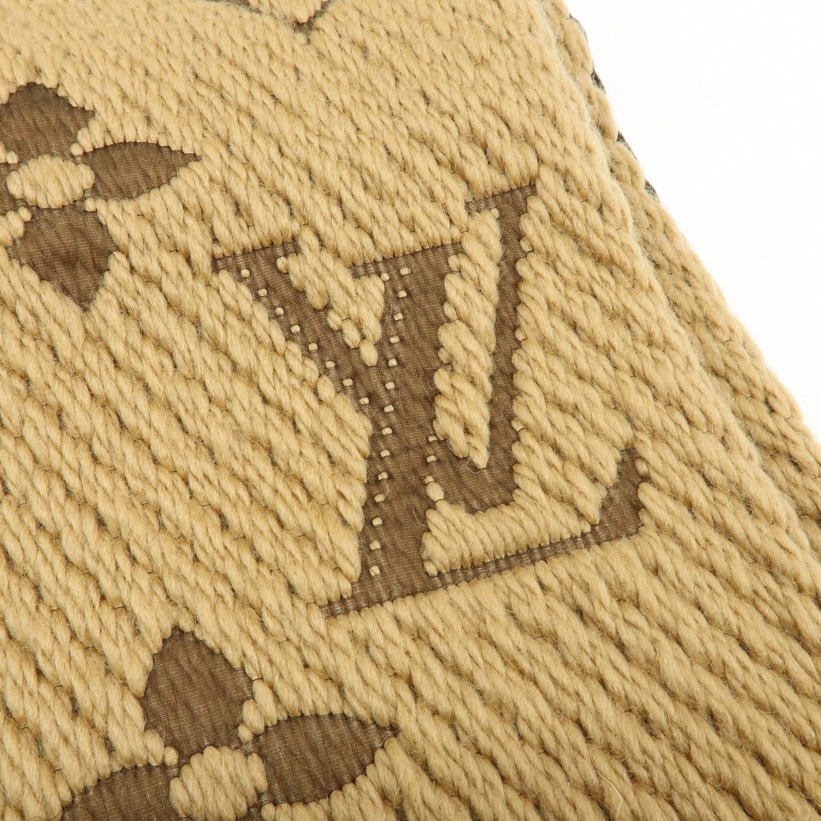 Louis Vuitton Echarpe Logomania Wool Silk Scarf Brown 413287
