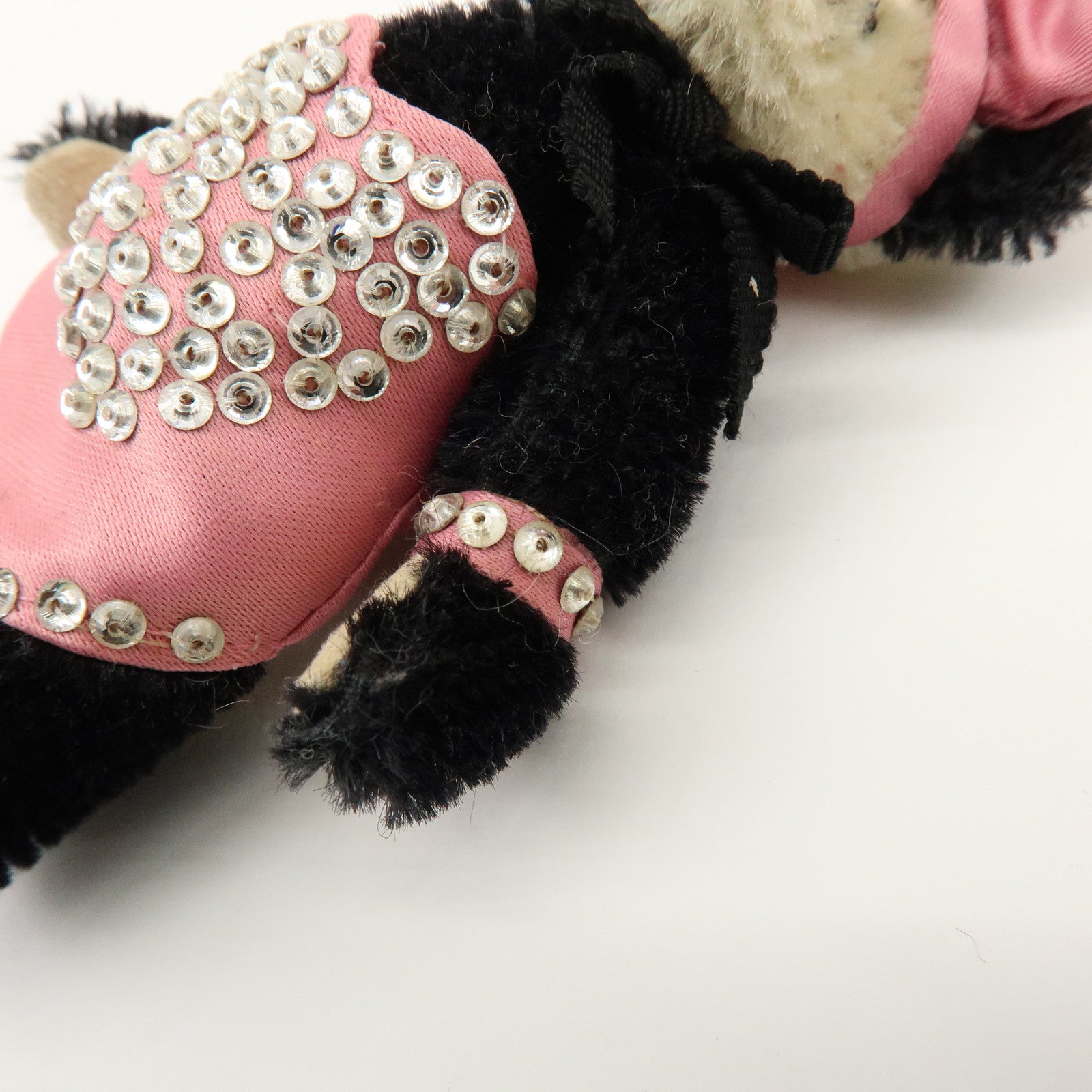 PRADA Triangle Logo Bag Key Charm Panda Bunny Black Pink