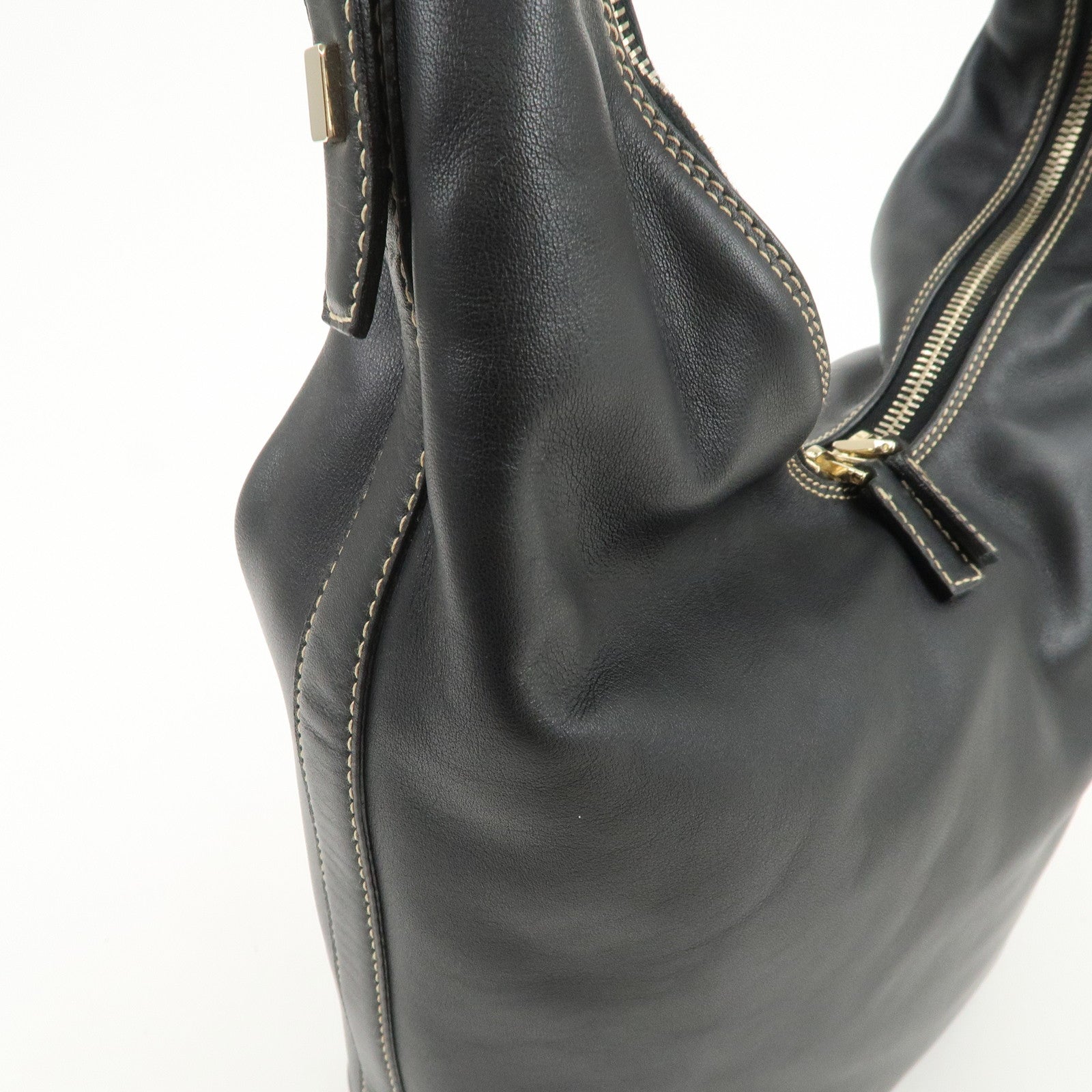 GUCCI Leather Shoulder Bag Hand Bag Black 001.4288