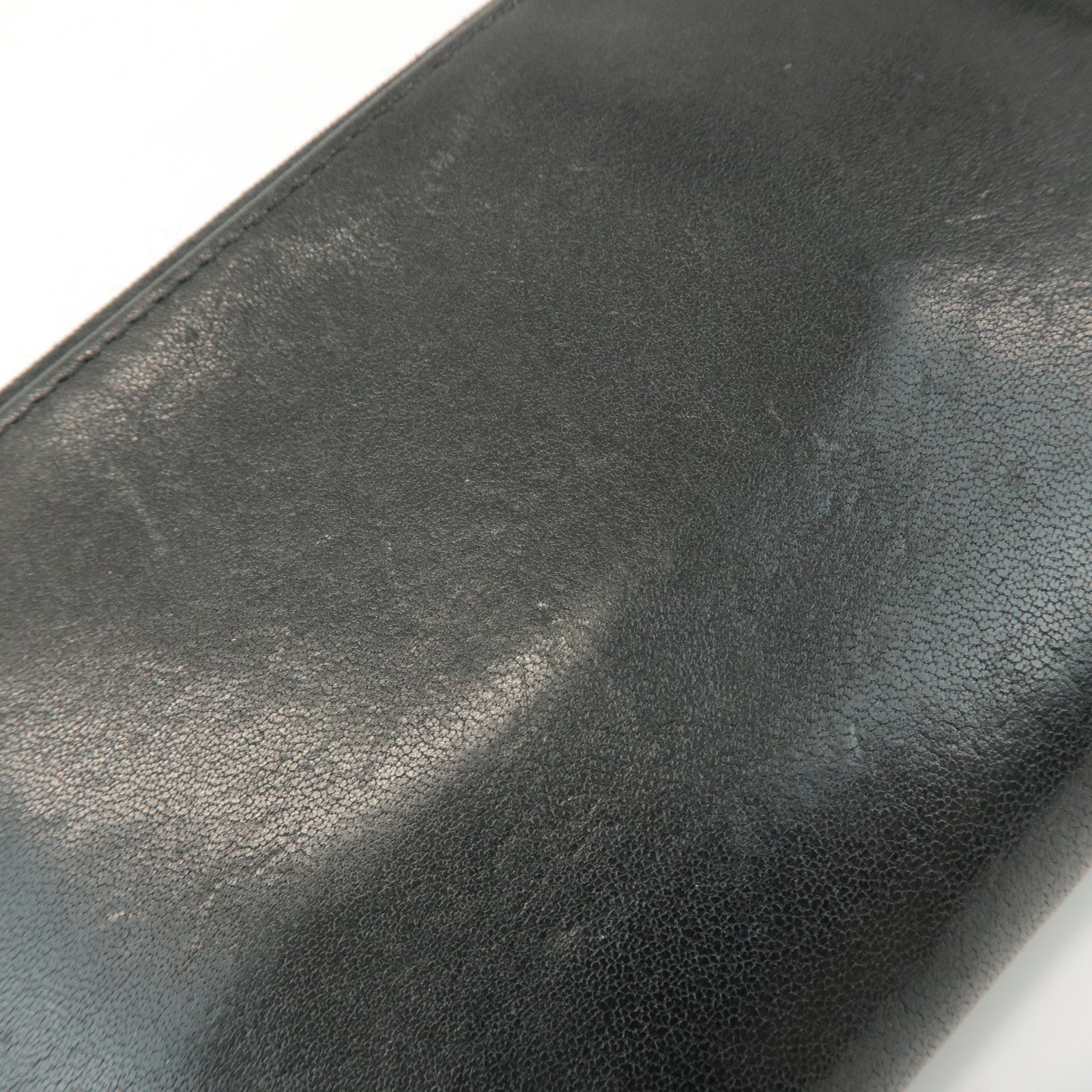 CHANEL COCO Mark Calf Leather Long Wallet Black