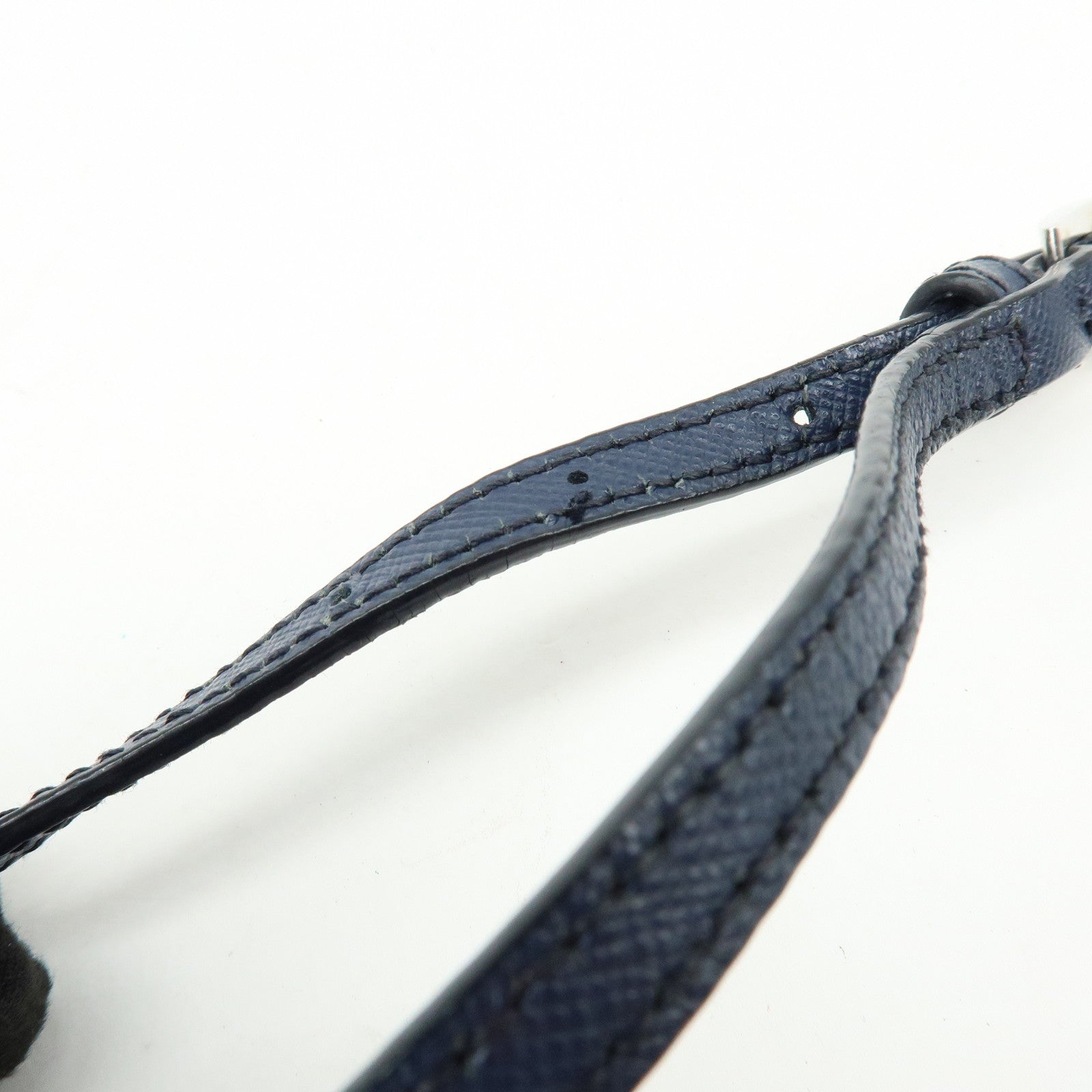 PRADA Logo Denim Shoulder Bag Crossbody Bag Rhinestone Blue