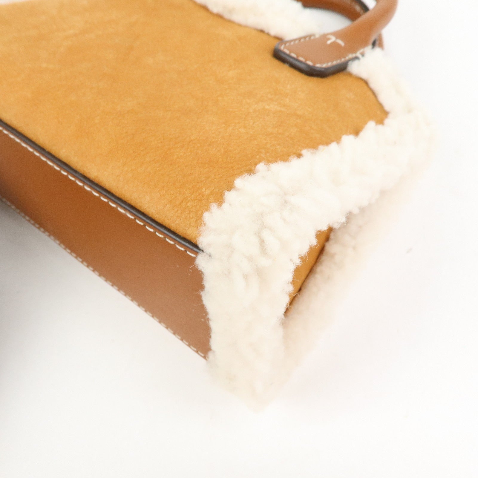 TORY BURCH Double T Ella Mouton Leather 2Way Hand Shoulder Bag