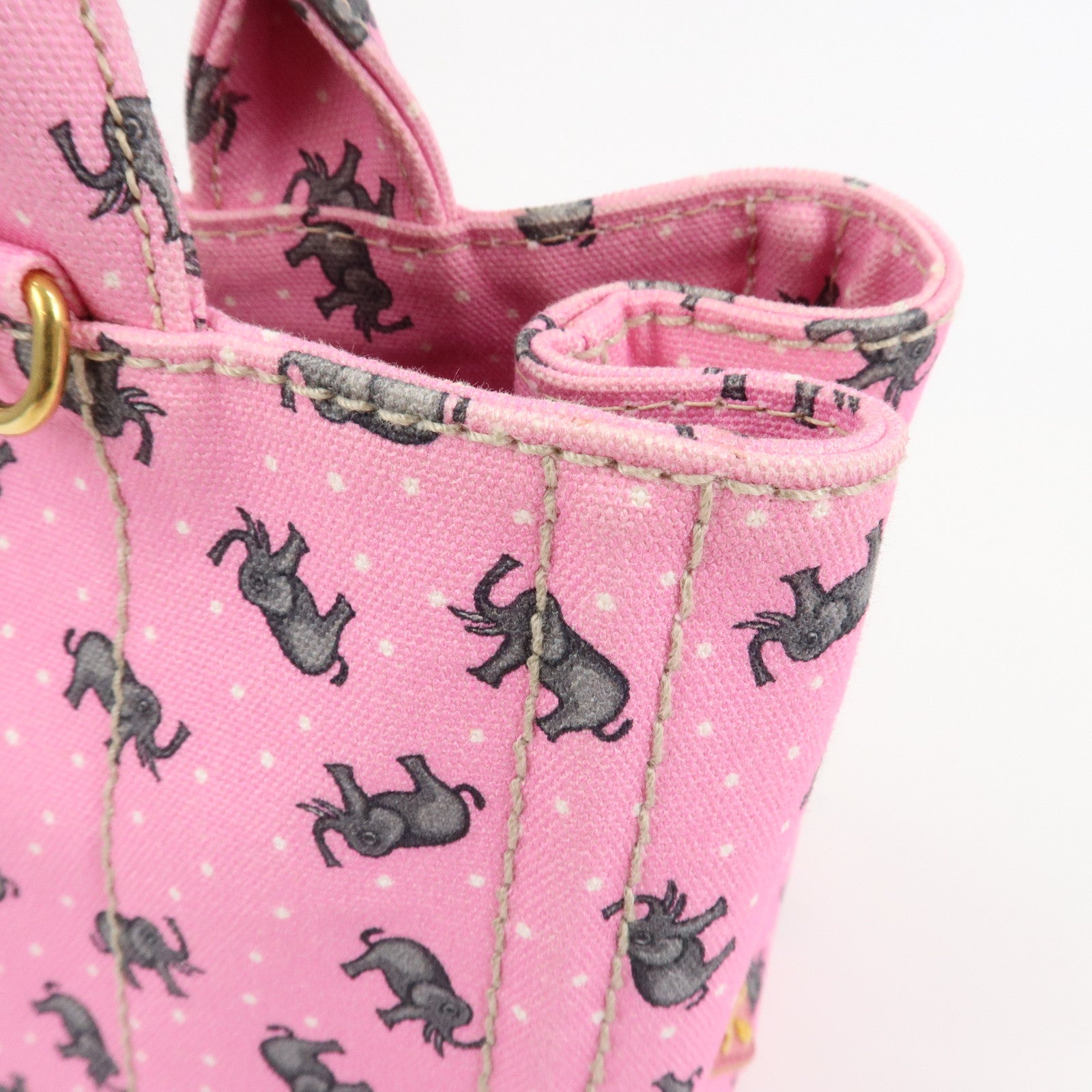 PRADA Canapa Mini Canvas Elephant 2Way Bag Shoulder Bag 1BG439