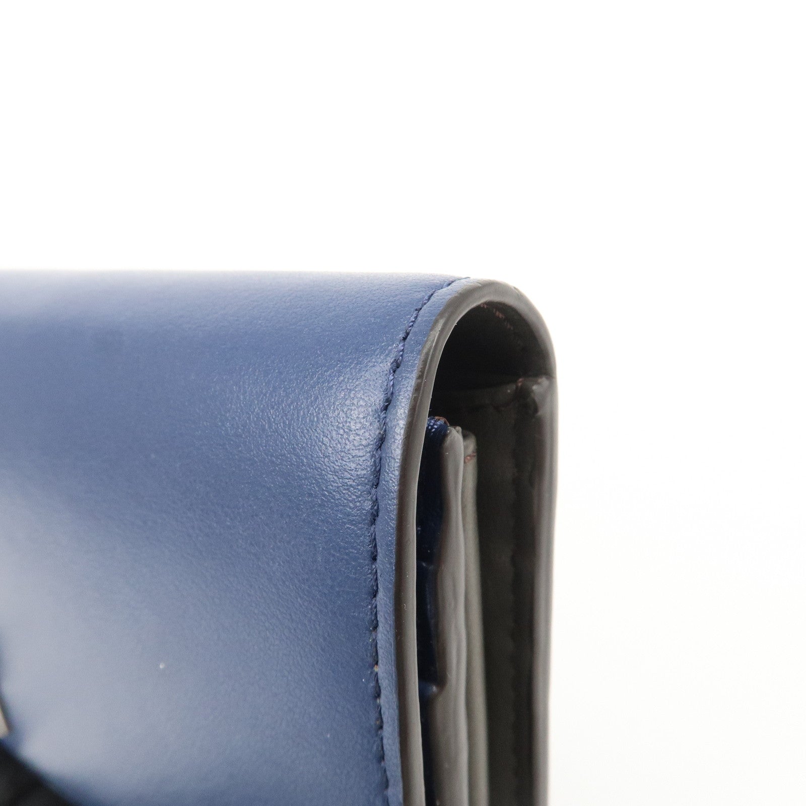 FENDI Peekaboo Leather Bi-fold Continental Wallet Long Wallet 8M0377 Used