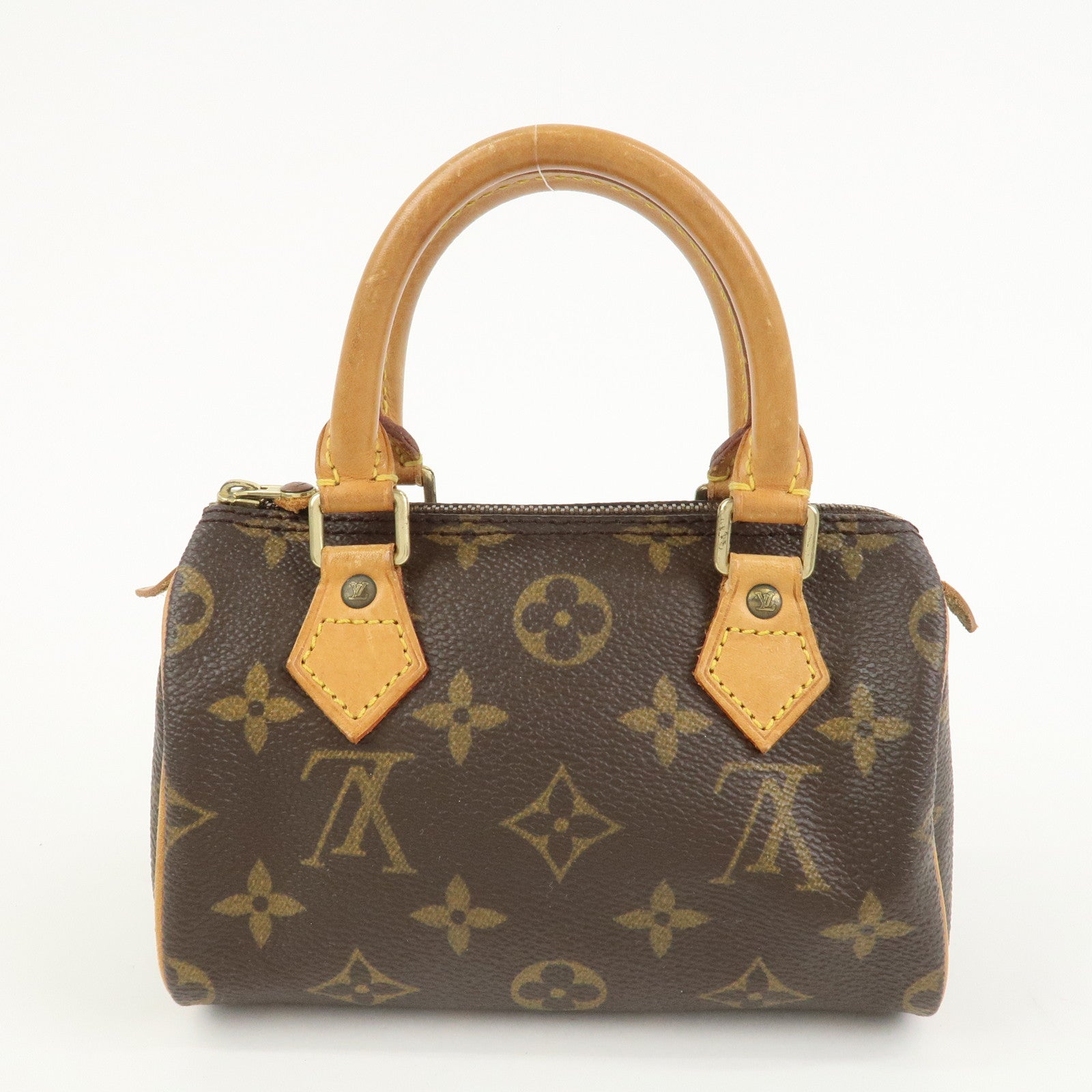Louis Vuitton Monogram Mini Speedy Hand Bag Boston Bag Brown M41534