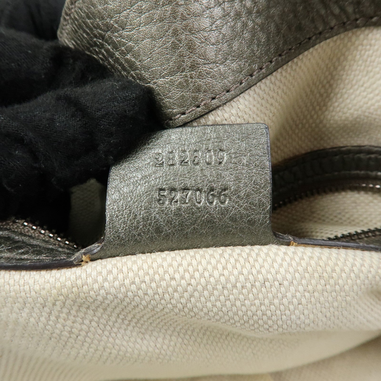 GUCCI SOHO Interlocking G Leather Tote Bag Hand Bag Silver 282309