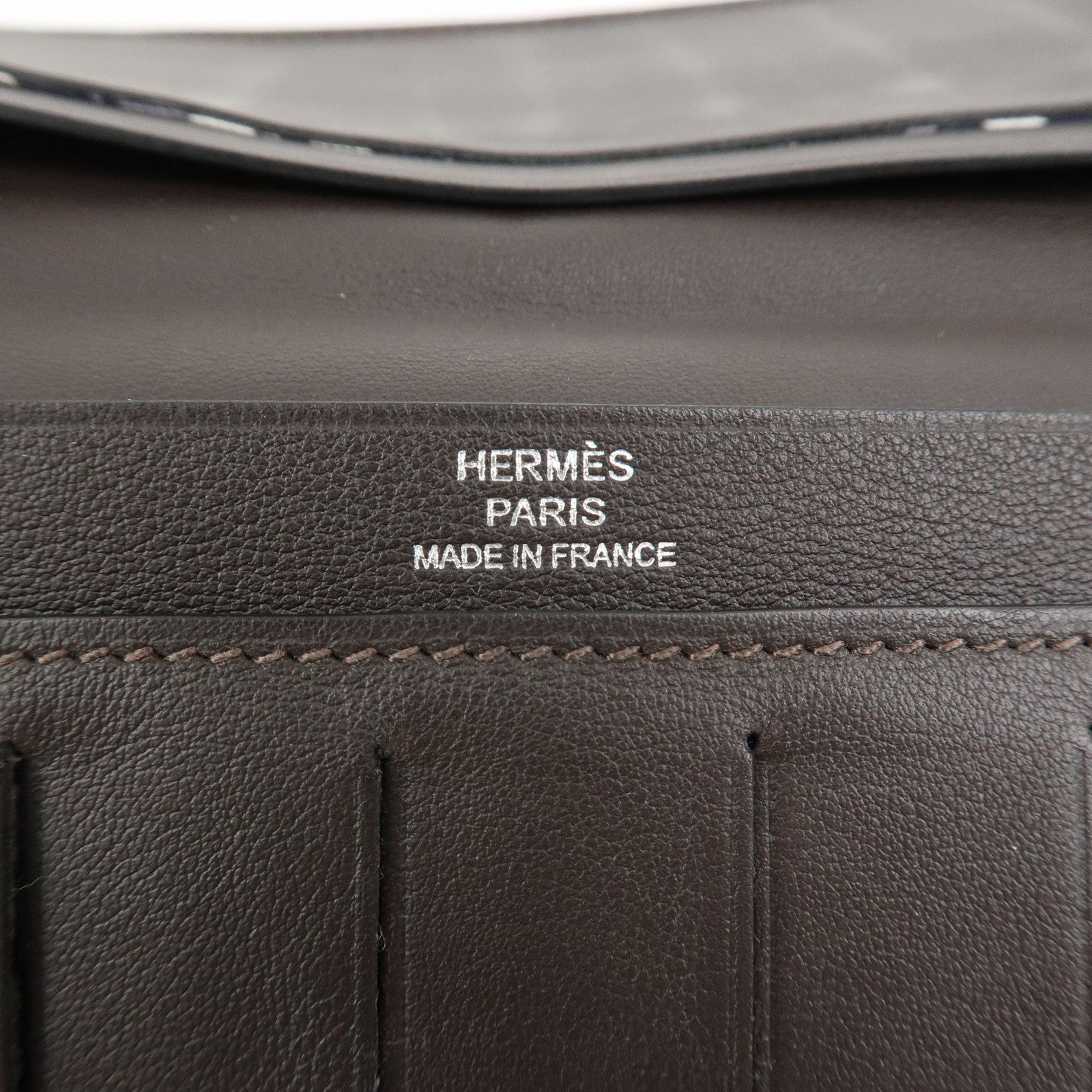 HERMES MC2 Fleming Veau Swift Long Wallet Dark Brown