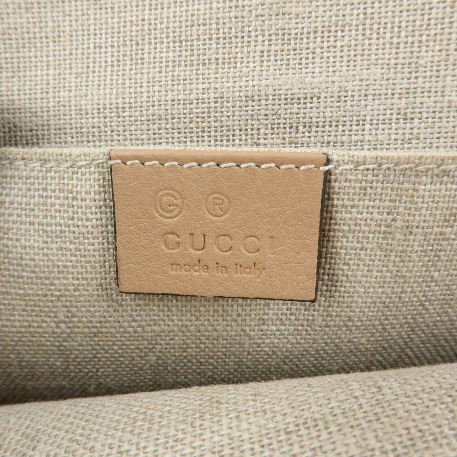 GUCCI Microguccissima Leather 2Way Bag Hand Bag Beige 449654
