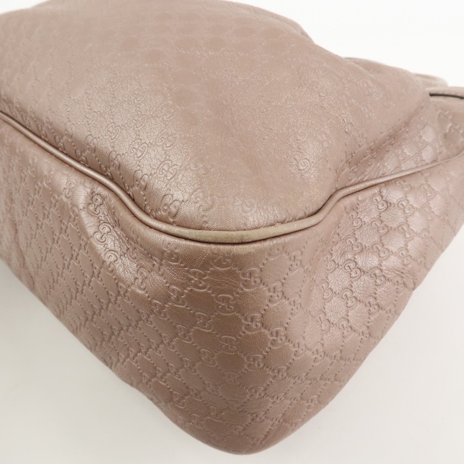 GUCCI Micro Guccissima Leather Shoulder Bag Metallic Pink 296835