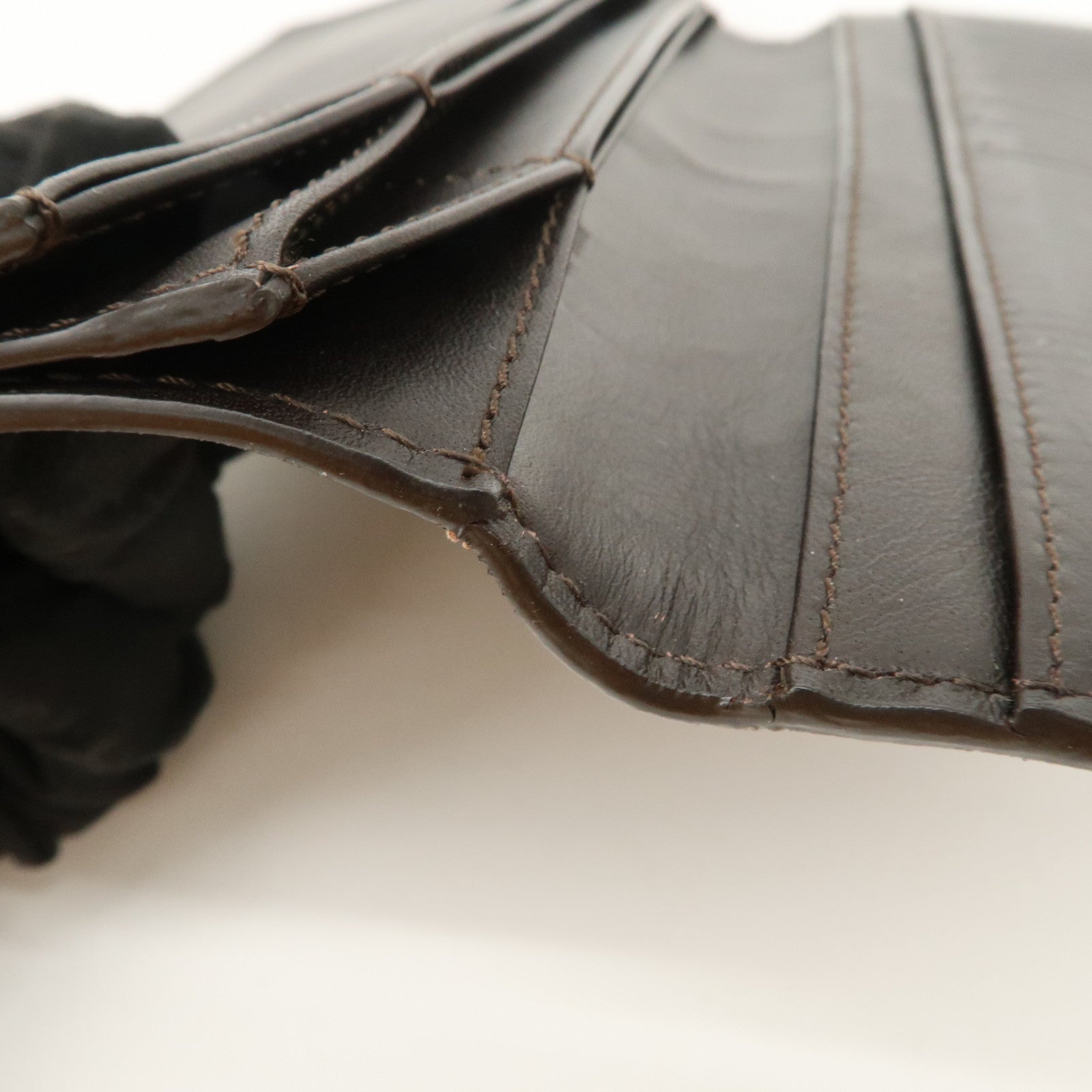 CELINE Macadam Canvas Leather Flap Long Wallet Brown