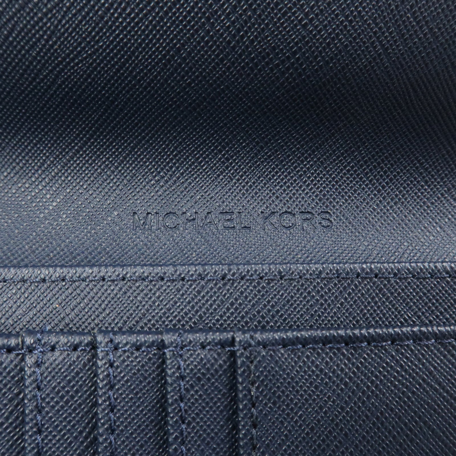 MICHAEL KORS MK Signature PVC Bi-fold Long Wallet Light Blue White