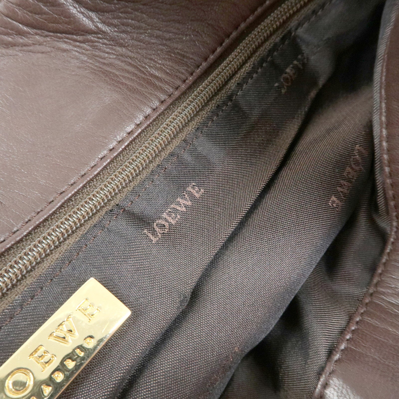 LOEWE Nappa Leather Tote Bag Hand Bag Brown