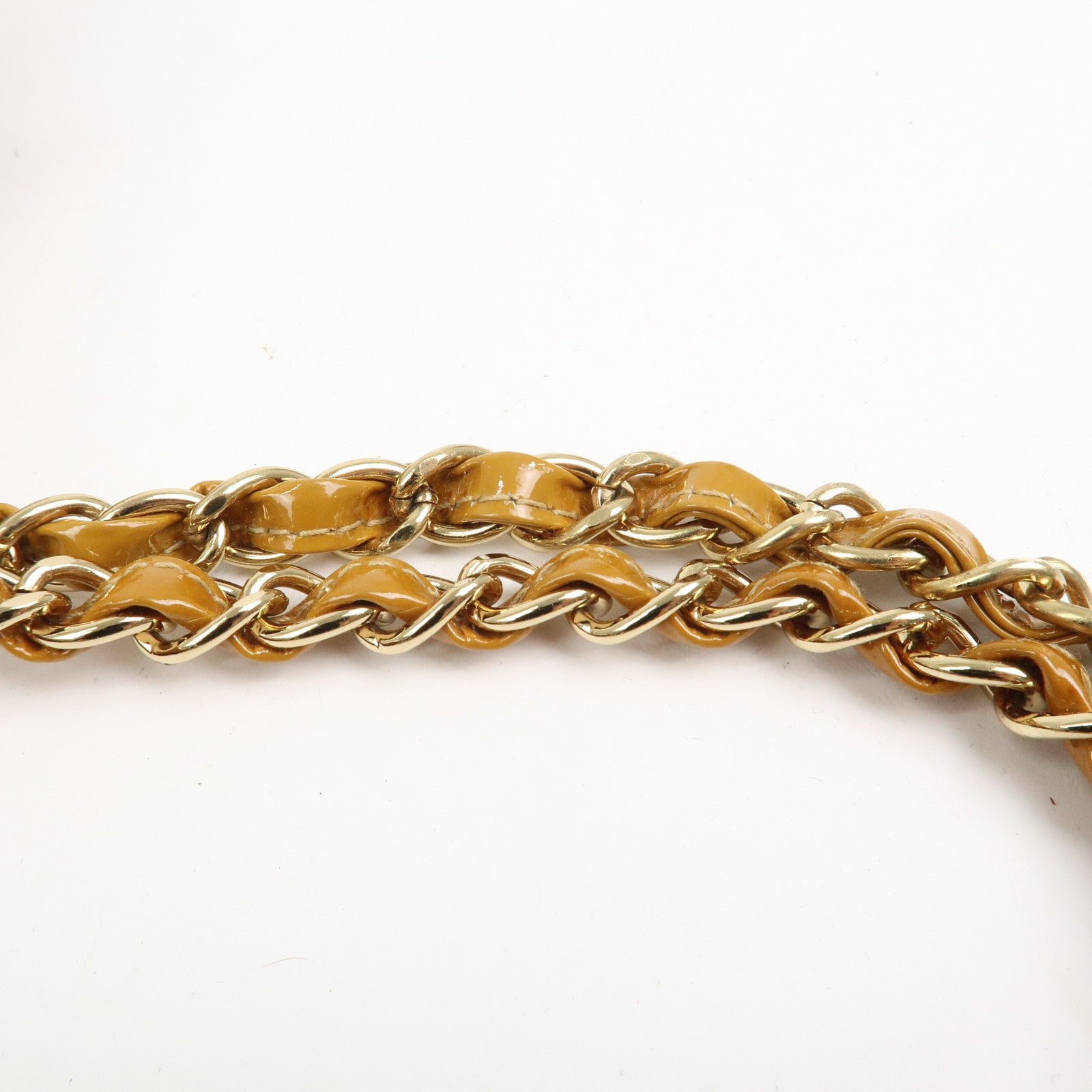 CHANEL COCO Mark Chocolate Bar Patent Leather Chain Shoulder Bag