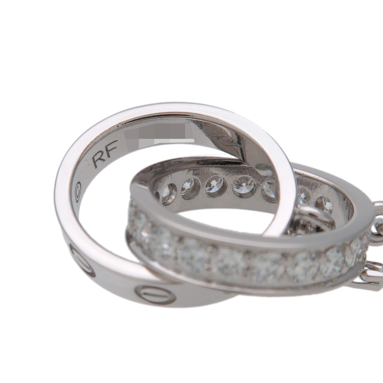 Cartier Baby Love Diamond Necklace K18 750WG White Gold