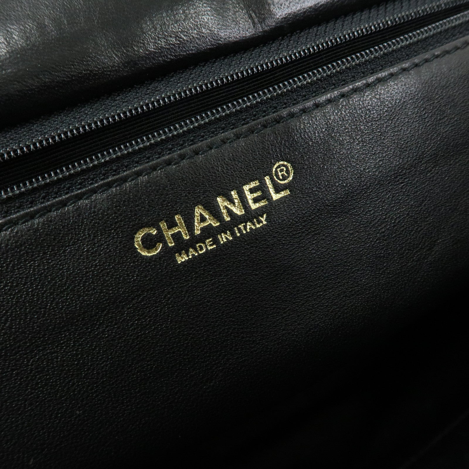 CHANEL COCO Mark Canvas Leather Chain Strap Tote Bag Black